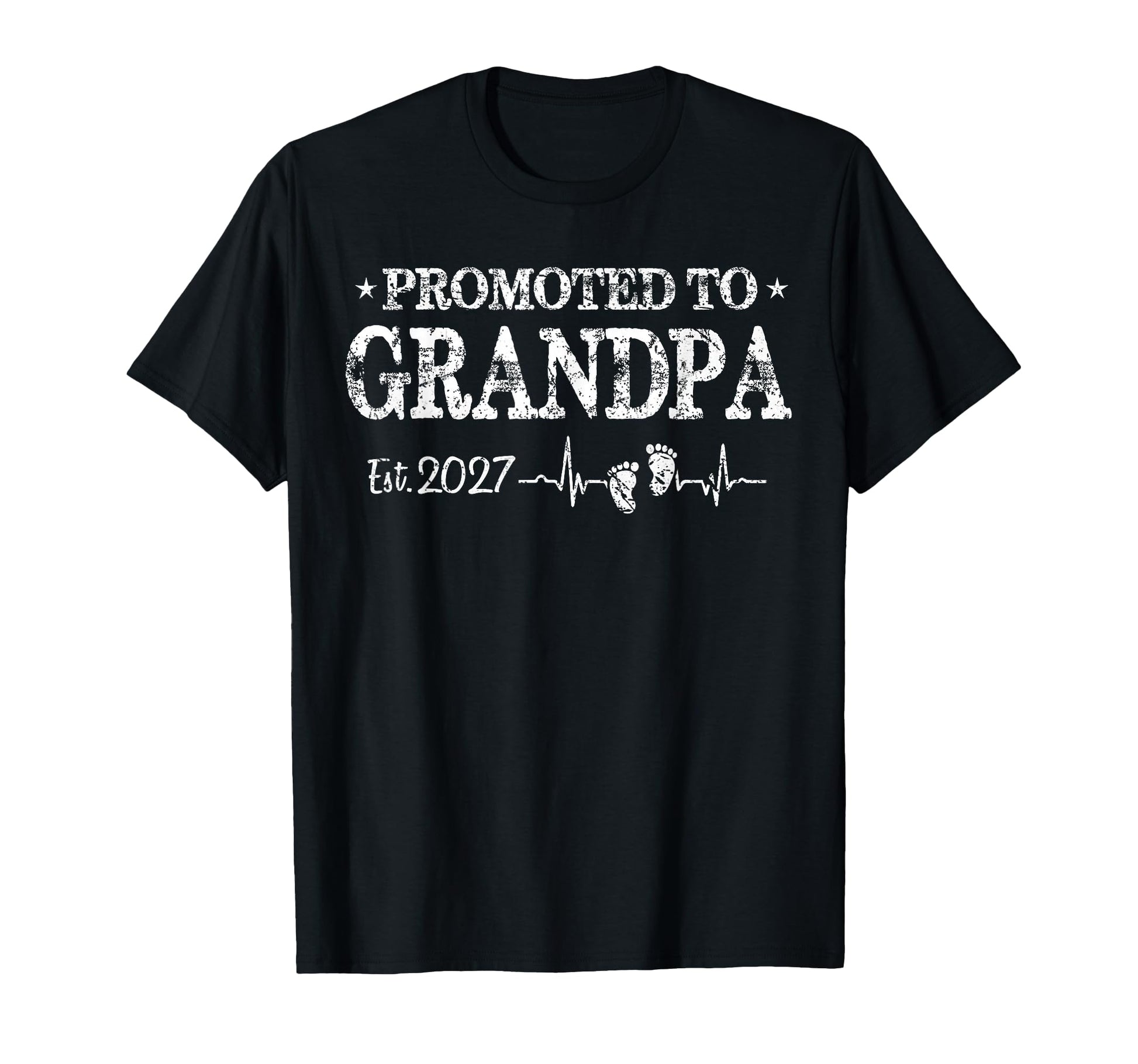 Promoted To Grandpa Est 2027 T-Shirt - Minimalist Print Men Women - T-Shirt, Sweatshirt, Hoodie