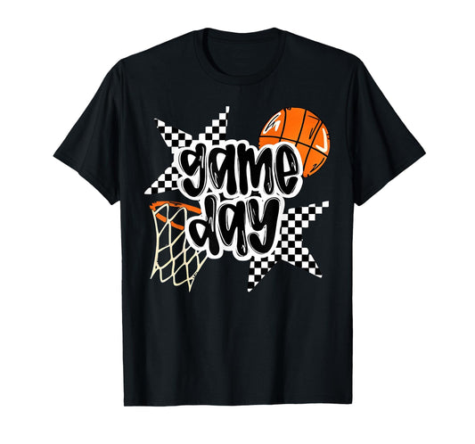 Basketball Player Game Day Checkered T-Shirt - Minimalist Print for Adults - T-Shirt, Sweatshirt, Hoodie