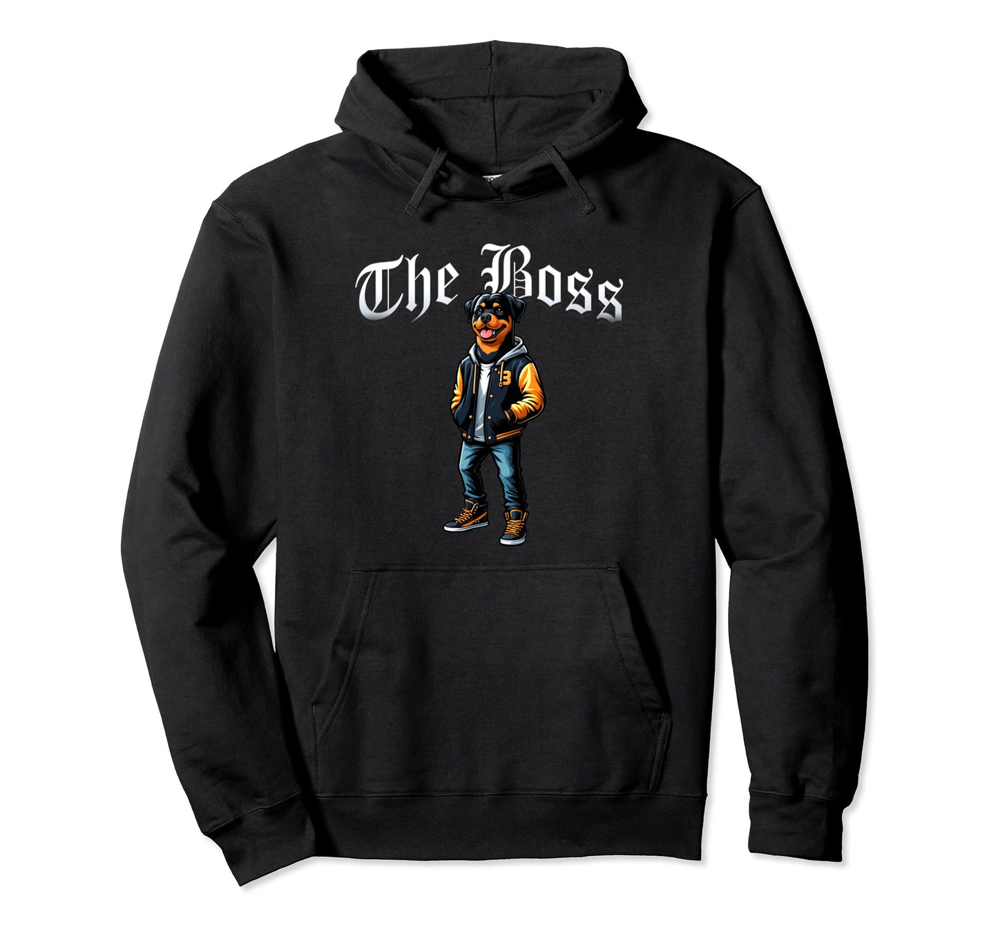 Rottweiler Dog Boss Jacket Outfit Dog Hoodie - Custom Art Print Men Women - T-Shirt, Sweatshirt, Hoodie