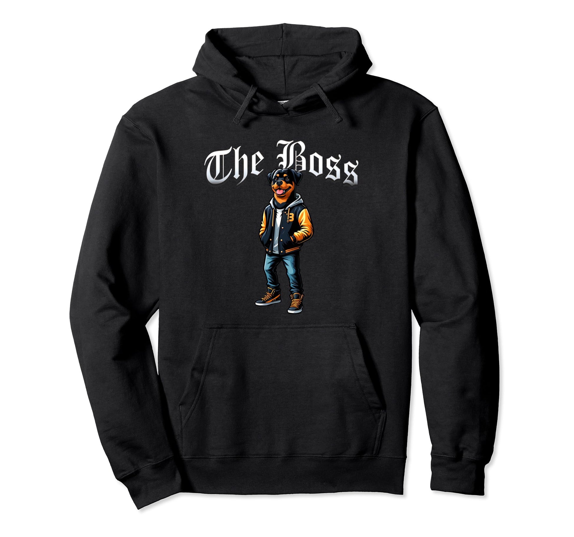 Rottweiler Dog Boss Jacket Outfit Dog Hoodie - Custom Art Print Men Women - T-Shirt, Sweatshirt, Hoodie