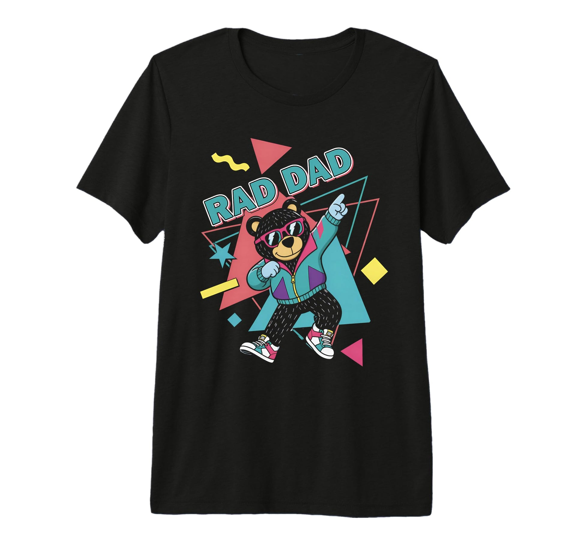 Rad Dad Bear 80S Funny Gift Dads T-Shirt - Aesthetic Graphic for Adults - T-Shirt, Sweatshirt, Hoodie
