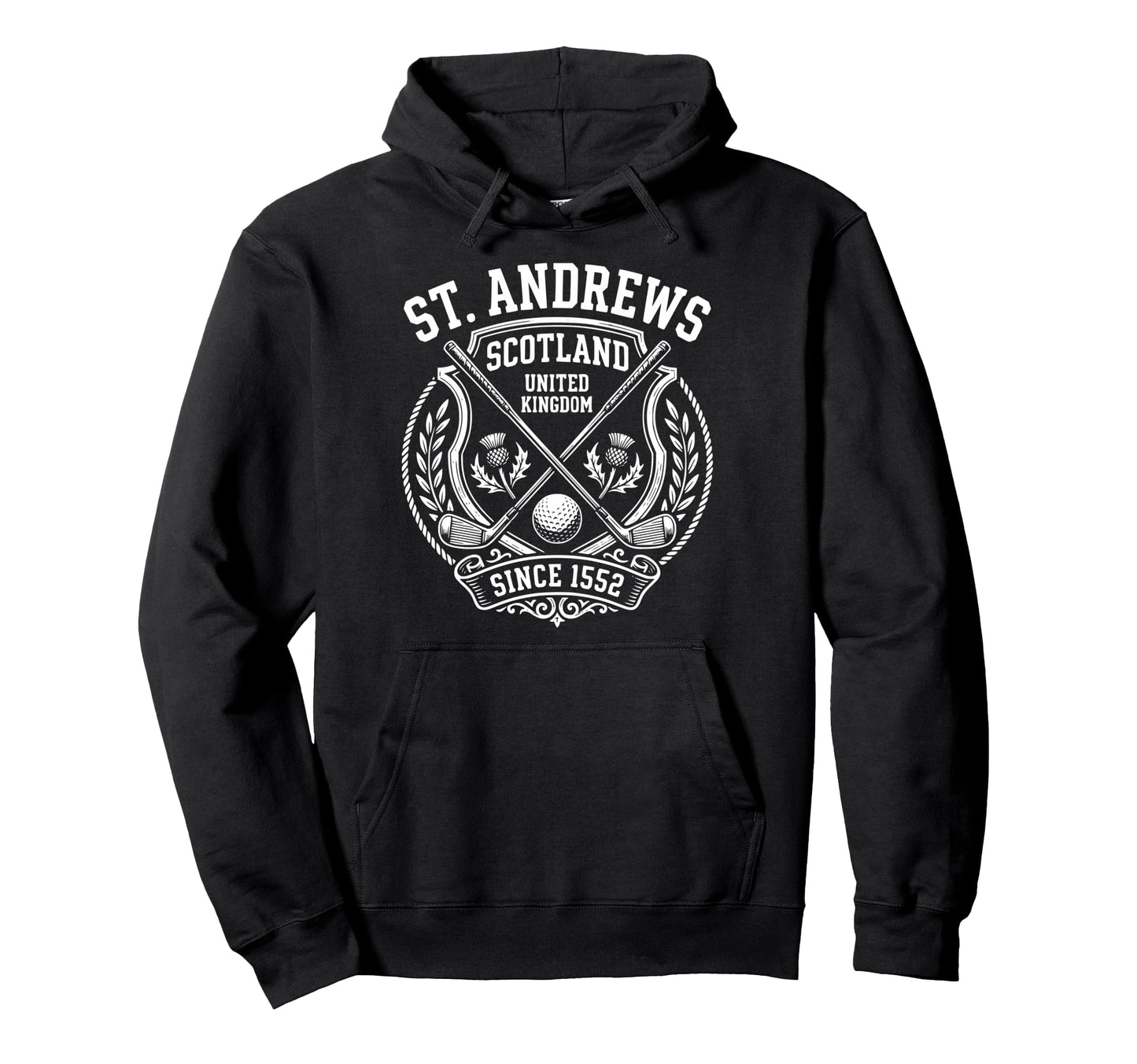 St Andrews Since 1552 Collegiate White Hoodie - Trendy Graphic for Adults - T-Shirt, Sweatshirt, Hoodie