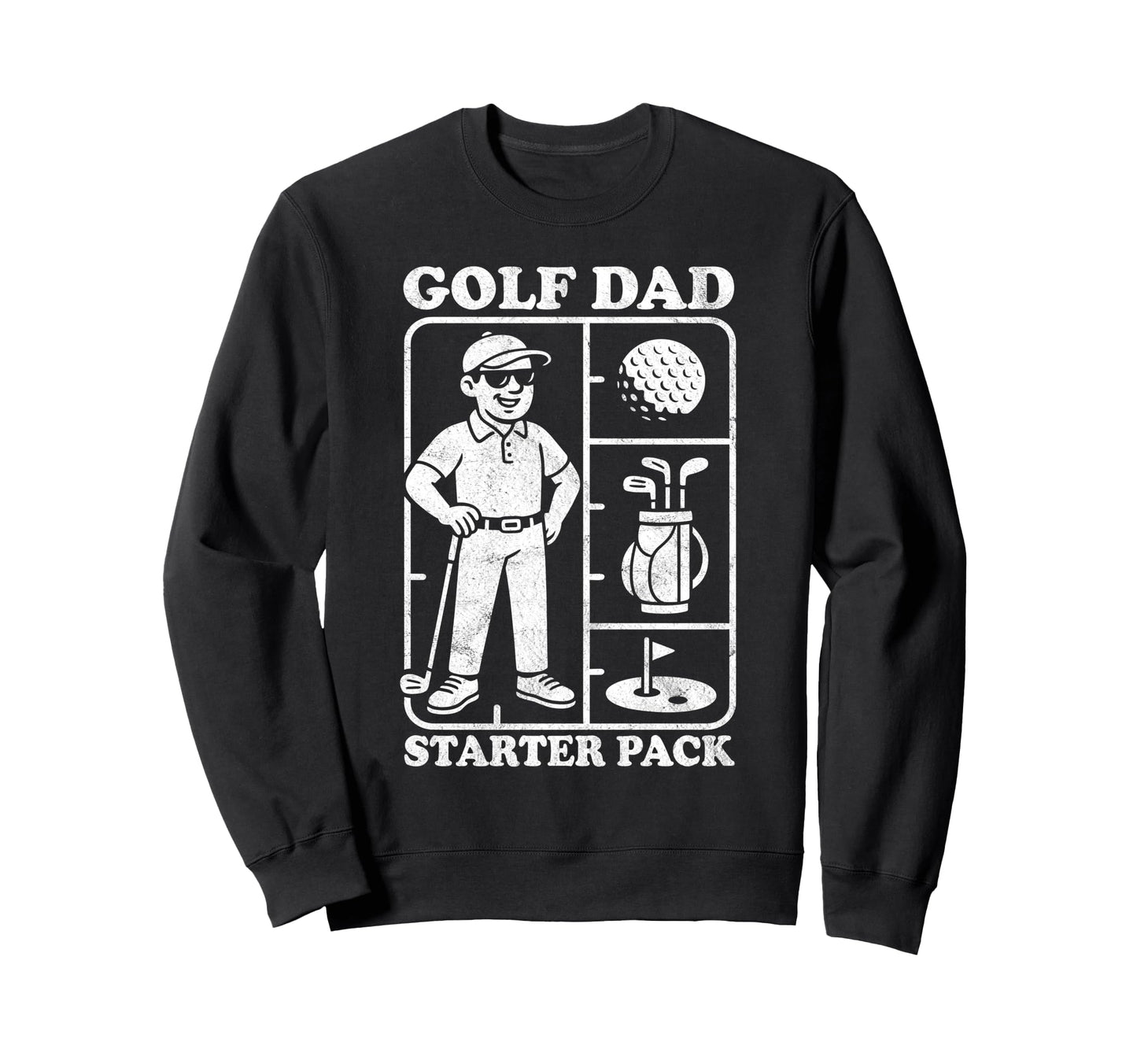 Funny Golf Dad Starter Pack Fathers Sweatshirt - Aesthetic Graphic Unisex - T-Shirt, Sweatshirt, Hoodie