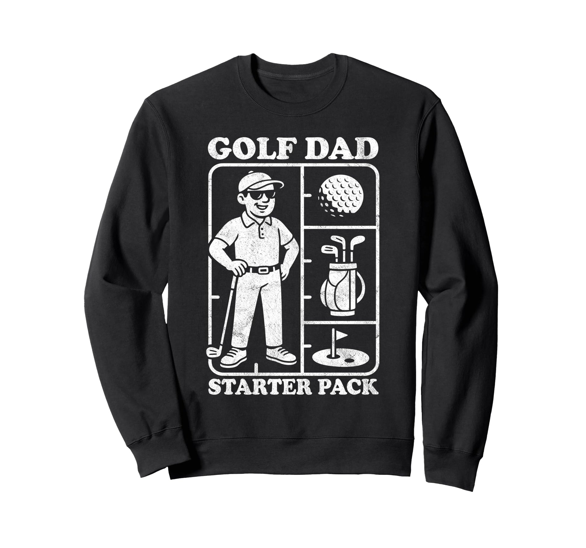 Funny Golf Dad Starter Pack Fathers Sweatshirt - Aesthetic Graphic Unisex - T-Shirt, Sweatshirt, Hoodie