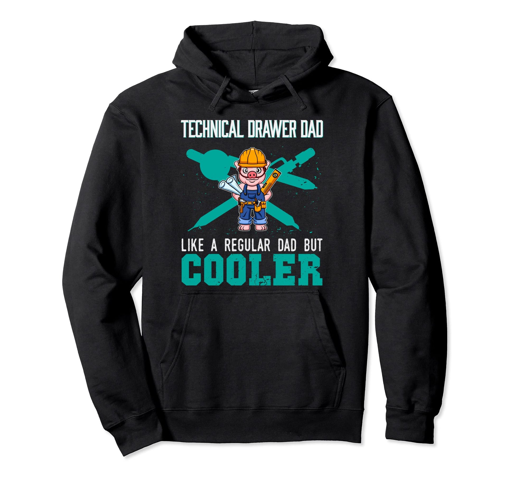 Technical Drawer Dad Like Regular Dad Hoodie - Unique Graphic for Adults - T-Shirt, Sweatshirt, Hoodie