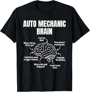 Auto Mechanic Brain Funny Car Repair Auto Garage Mechanic T-Shirt Unisex T-shirt, Sweatshirt, Hoodie, Long Sleeve Tee - T-Shirt, Sweatshirt, Hoodie