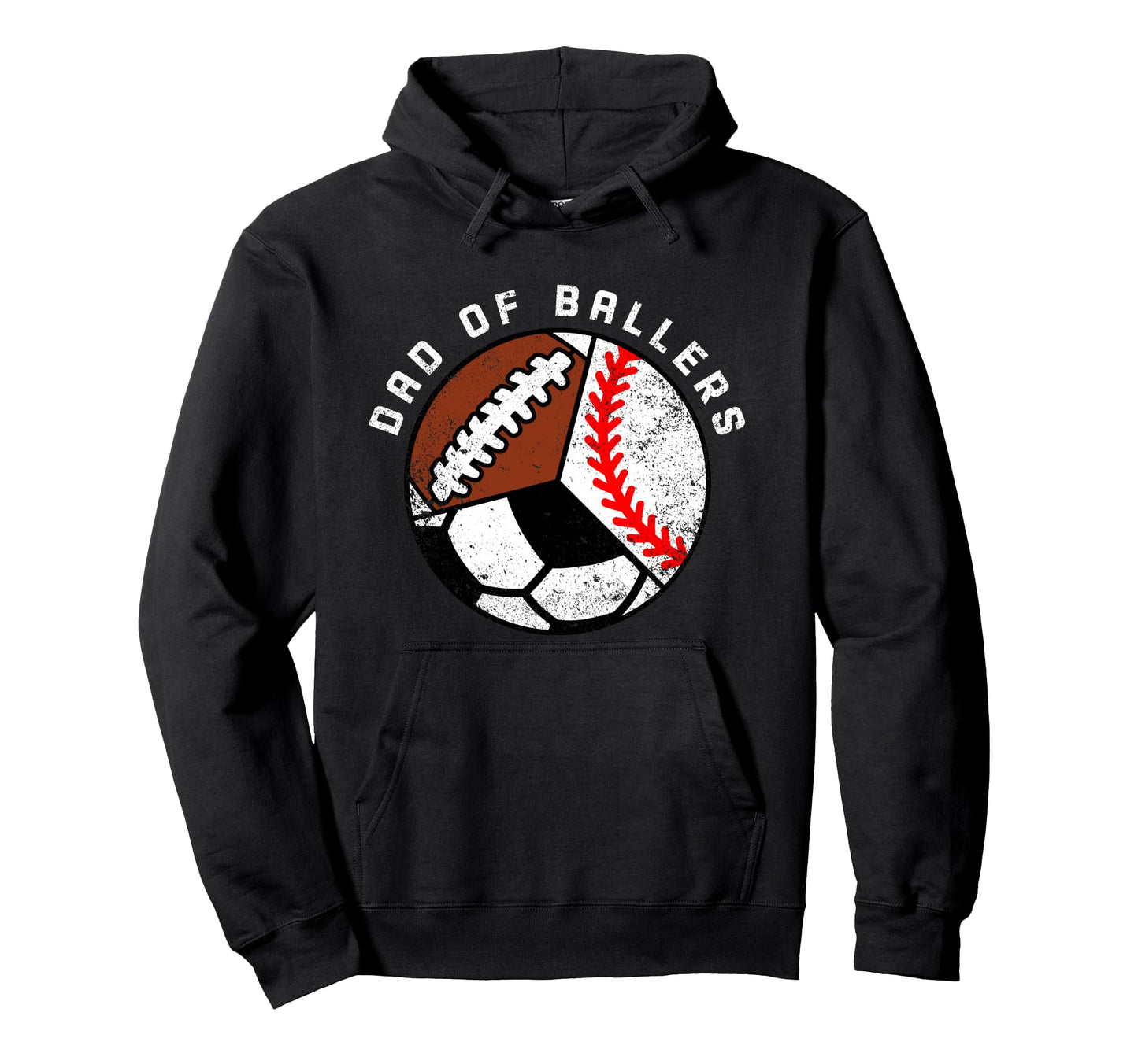 Dad Ballers Funny Baseball Soccer Hoodie - Fun Novelty Design Unisex - T-Shirt, Sweatshirt, Hoodie
