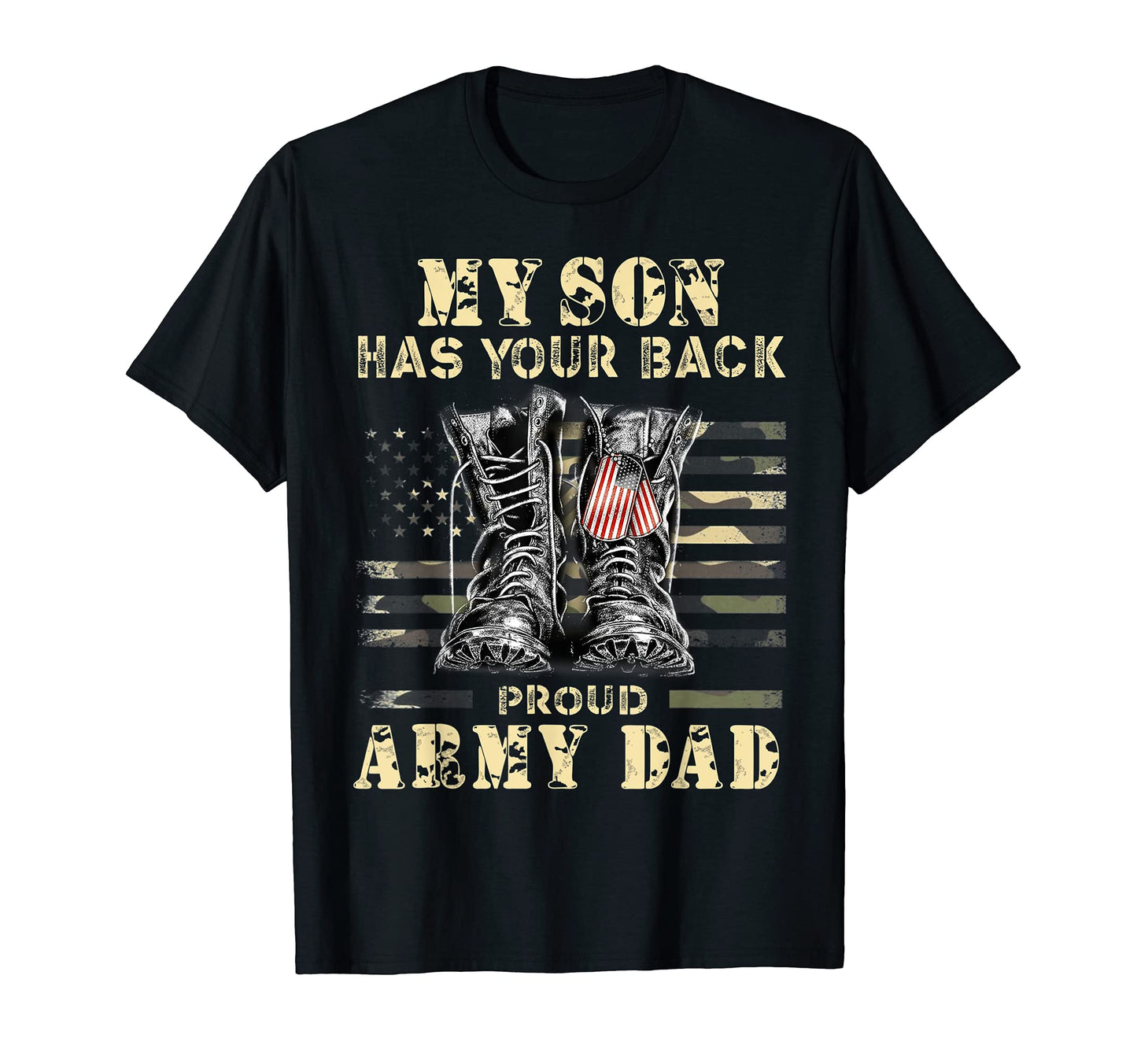 Mens U S Flag My Son Has Your Back Proud T-Shirt - Custom Art Print Unisex - T-Shirt, Sweatshirt, Hoodie