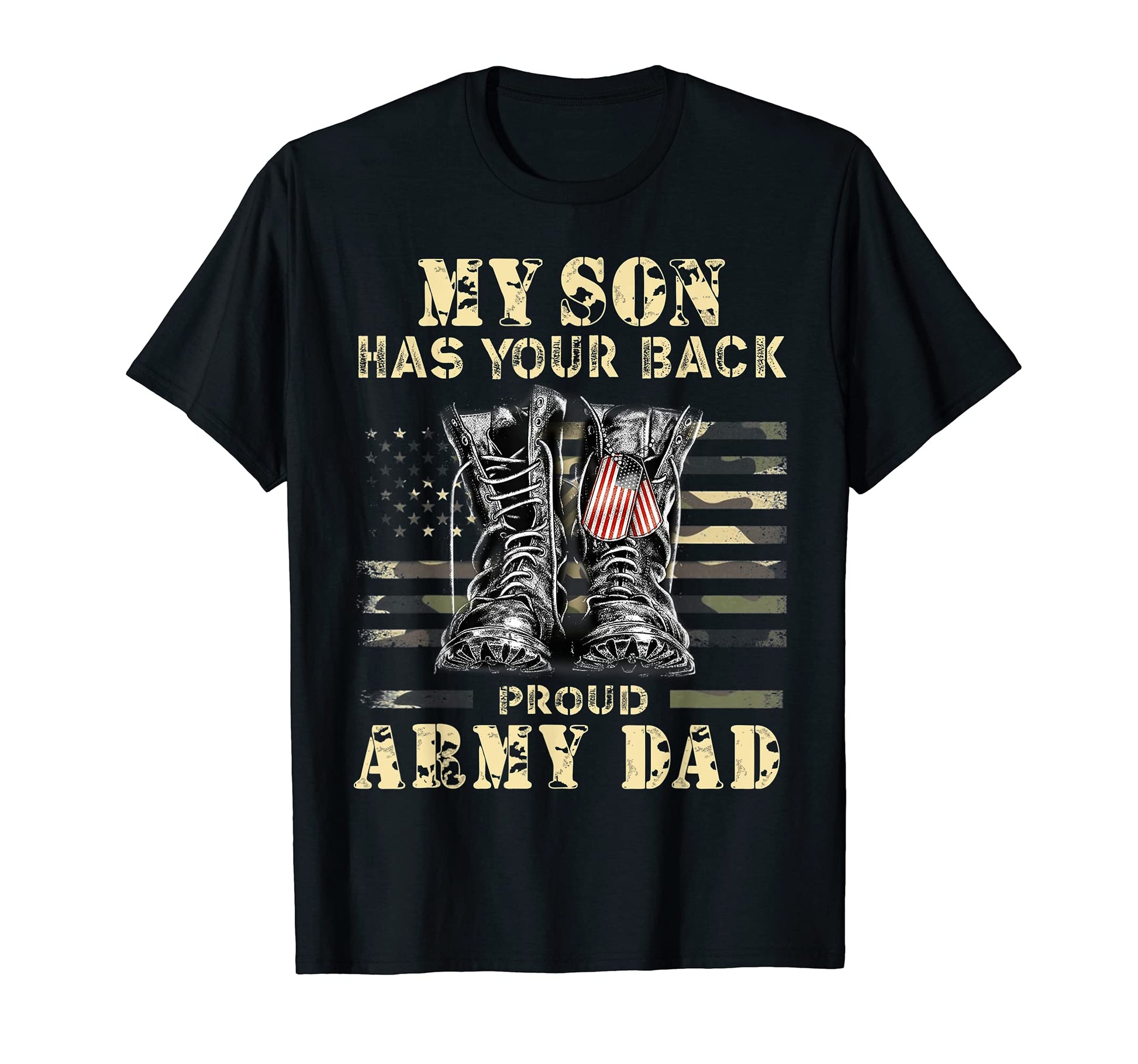 Mens U S Flag My Son Has Your Back Proud T-Shirt - Custom Art Print Unisex - T-Shirt, Sweatshirt, Hoodie