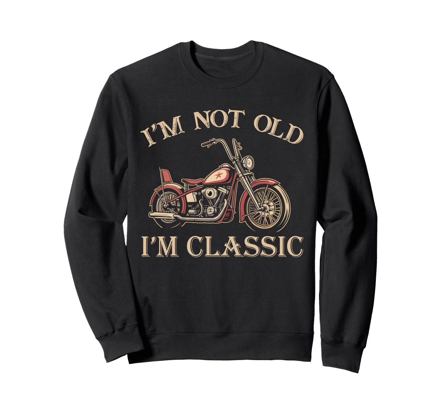 Old Biker Dad Motorcycle Father Im Sweatshirt - Minimalist Print Men Women - T-Shirt, Sweatshirt, Hoodie