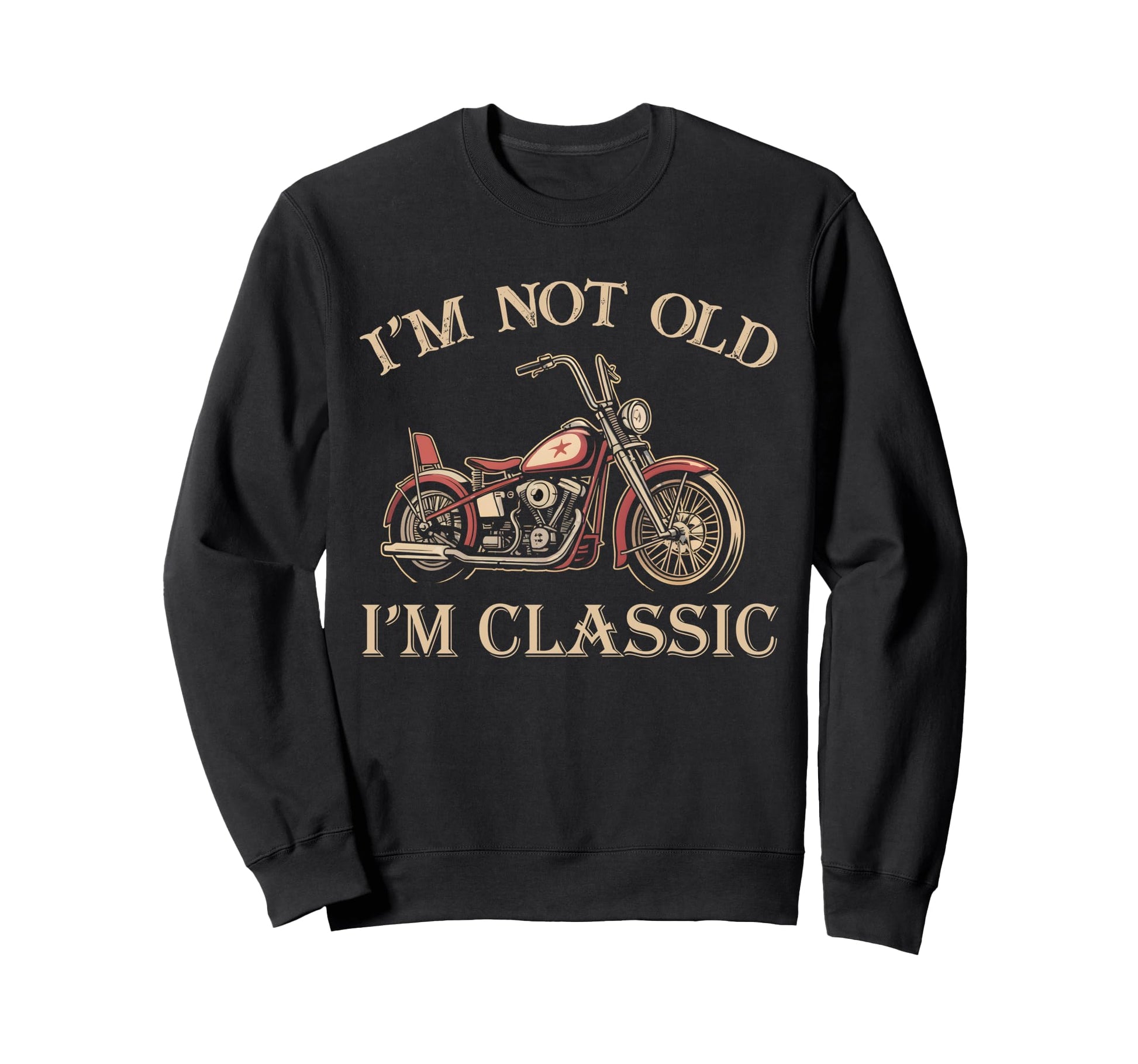 Old Biker Dad Motorcycle Father Im Sweatshirt - Minimalist Print Men Women - T-Shirt, Sweatshirt, Hoodie