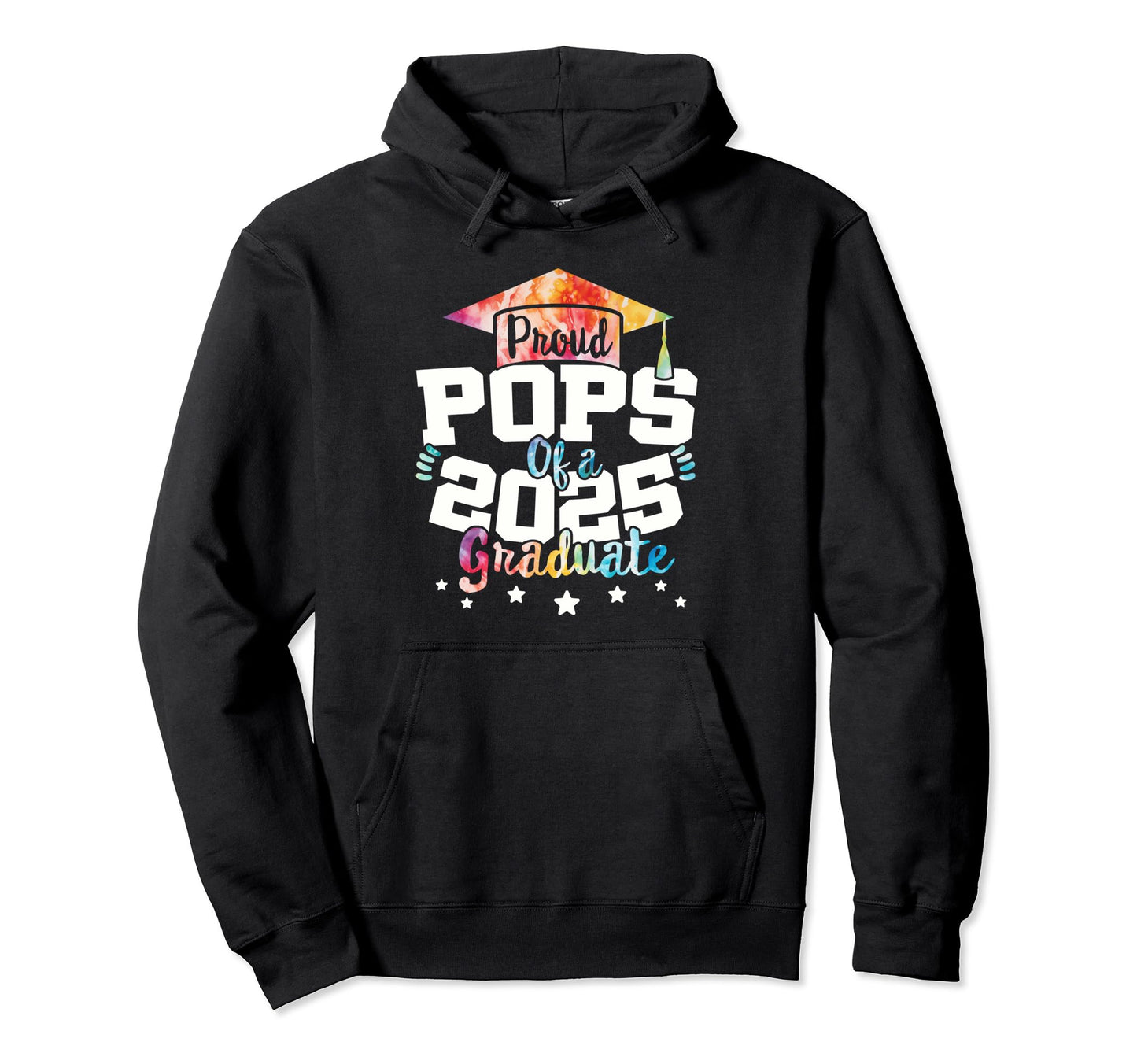 Pops 2025 Graduate Tie Dye Class Hoodie - Fun Novelty Design for Adults - T-Shirt, Sweatshirt, Hoodie