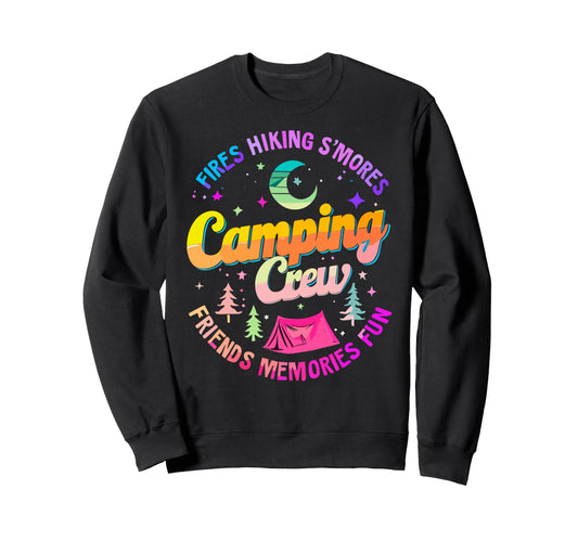 Camping Crew Group Matching Funny Sweatshirt - Minimalist Print Men Women - T-Shirt, Sweatshirt, Hoodie