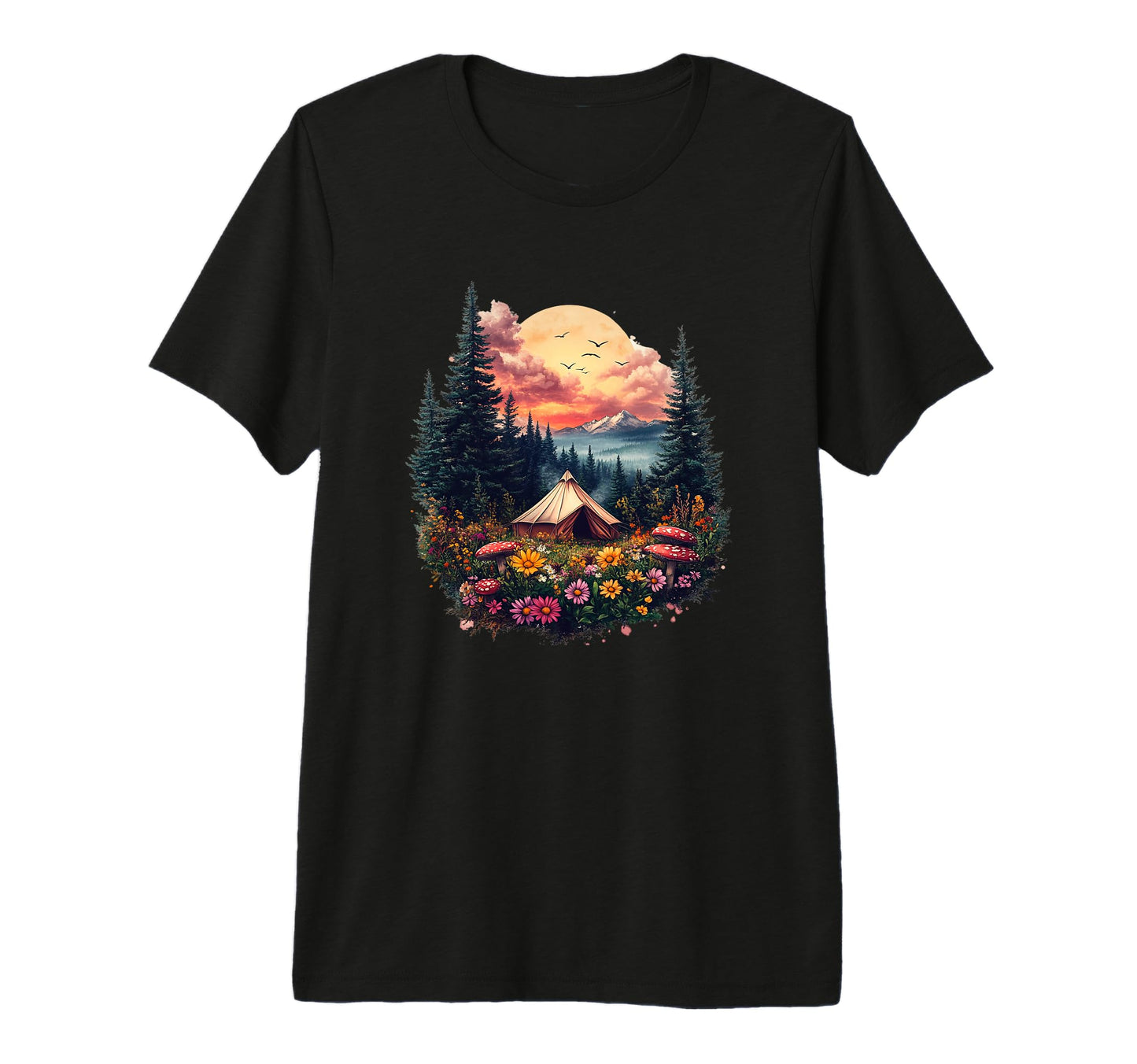 Cozy Camping Tent Boho Forest T-Shirt - Novelty Apparel for Adults - T-Shirt, Sweatshirt, Hoodie