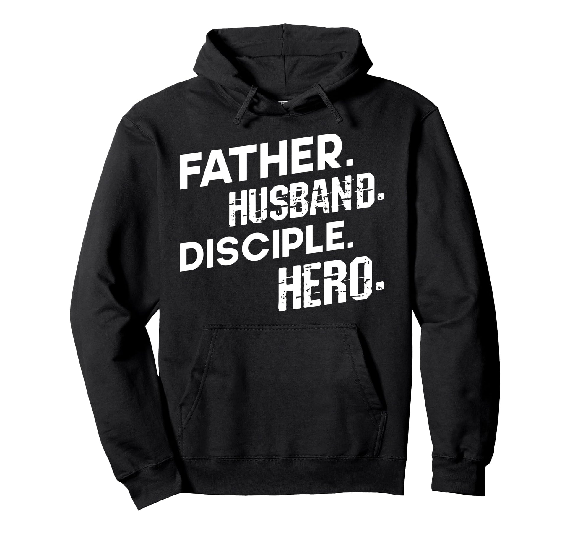 Father Husband Disciple Hero Hoodie - Minimalist Print for Adults - T-Shirt, Sweatshirt, Hoodie