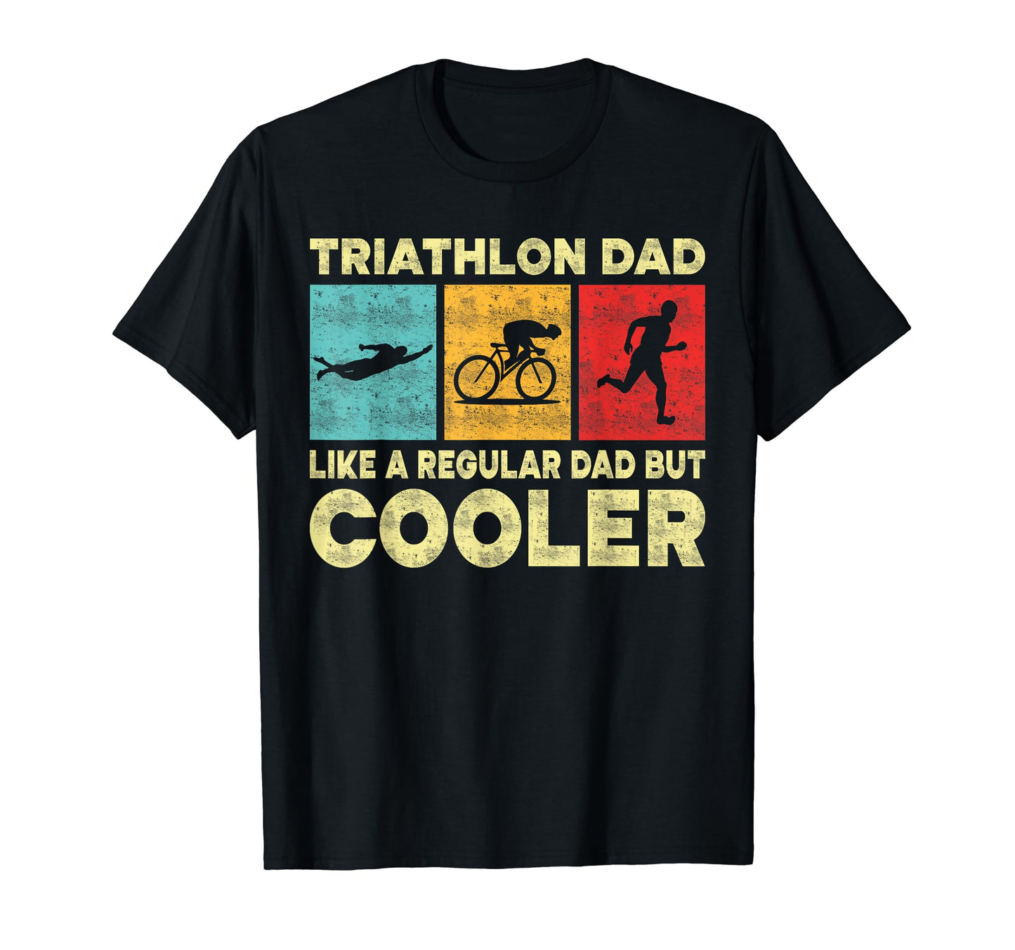 Funny Triathlon Dad Swim Bike Run T-Shirt - Custom Art Print for Adults - T-Shirt, Sweatshirt, Hoodie