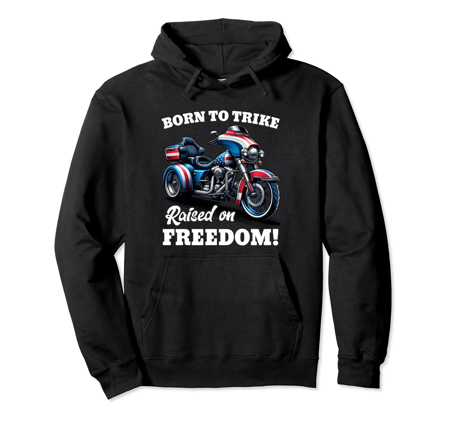 Triker Motorcycle Patriotic American Hoodie - Aesthetic Graphic Men Women - T-Shirt, Sweatshirt, Hoodie