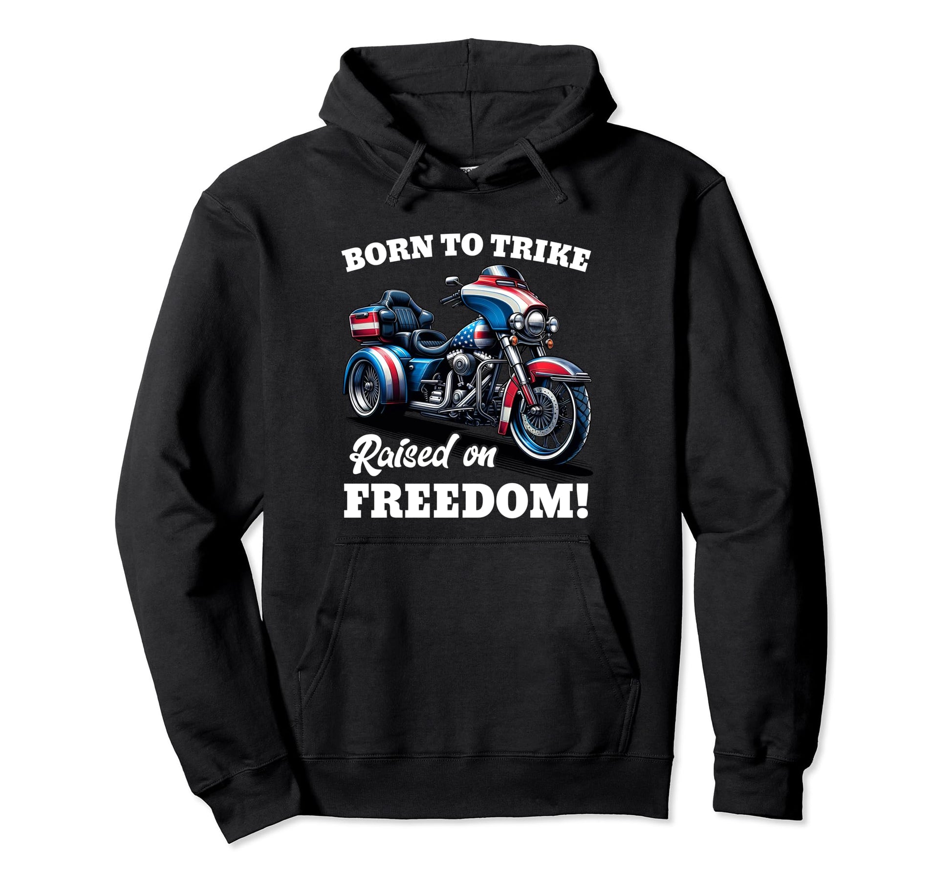 Triker Motorcycle Patriotic American Hoodie - Aesthetic Graphic Men Women - T-Shirt, Sweatshirt, Hoodie