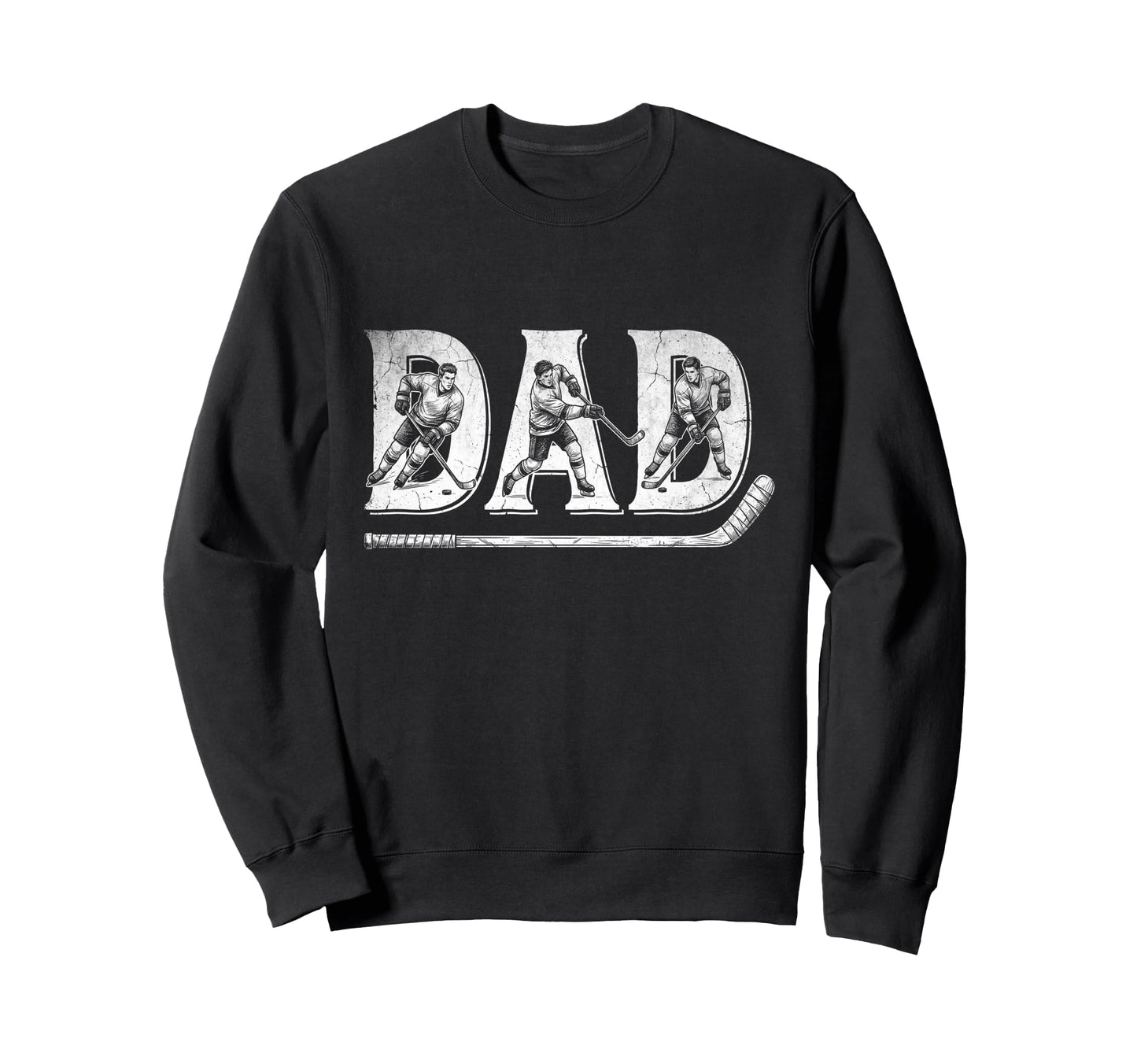 Hockey Dad Fathers Day Sweatshirt - Minimalist Print for Adults - T-Shirt, Sweatshirt, Hoodie