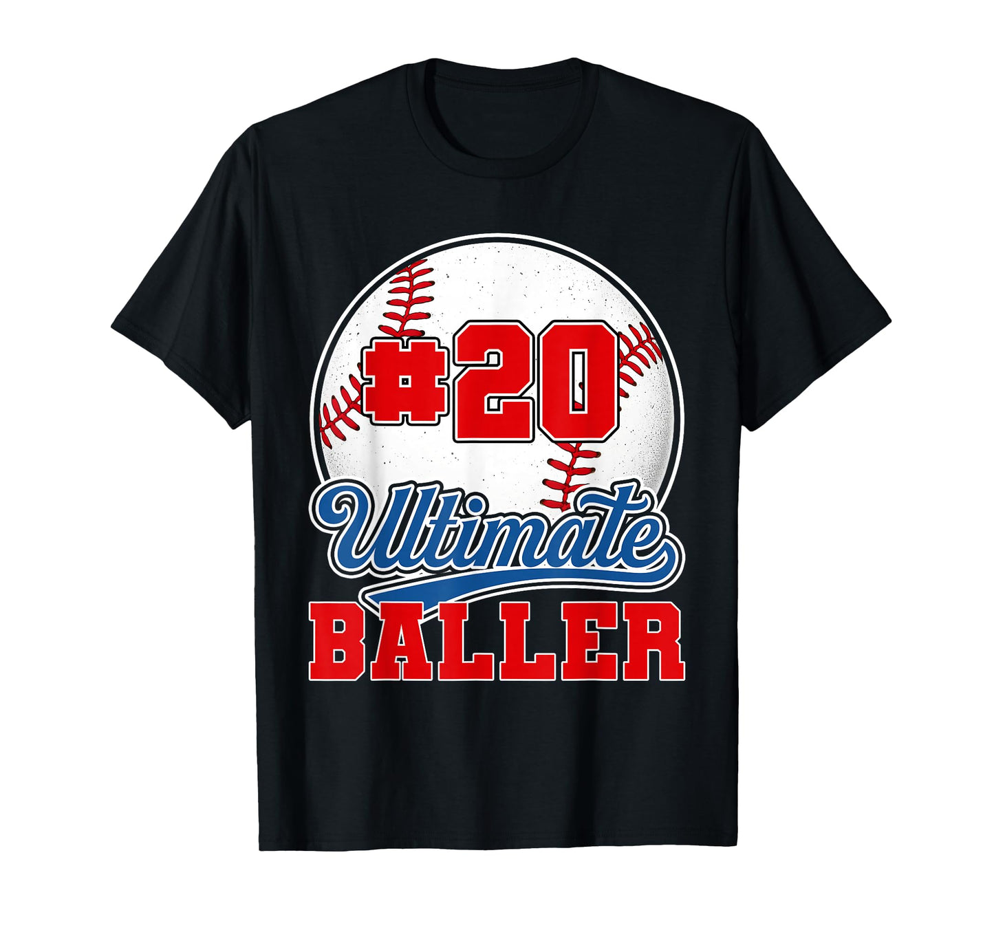 Baseball Baller Player Number 20 T-Shirt - Fun Novelty Design for Adults - T-Shirt, Sweatshirt, Hoodie