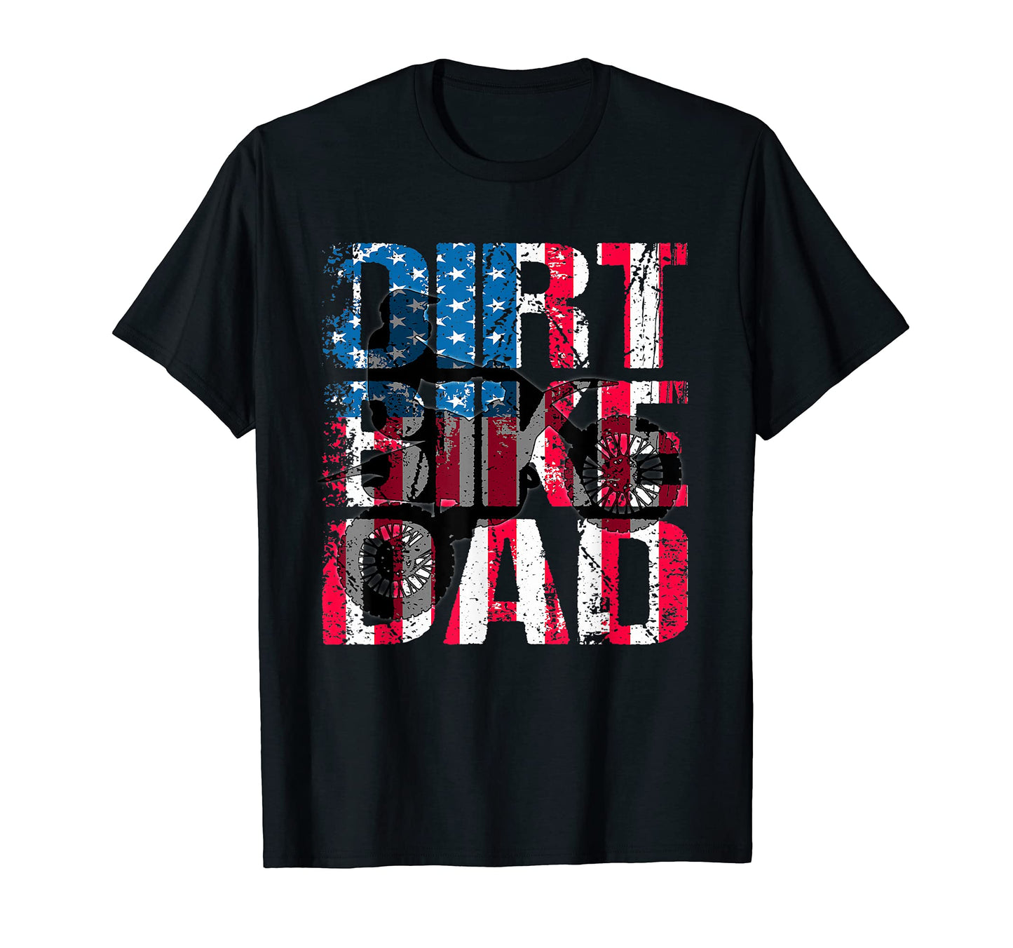 Mens Dirt Bike Dad American Flag T-Shirt - Casual Everyday Wear Men Women - T-Shirt, Sweatshirt, Hoodie