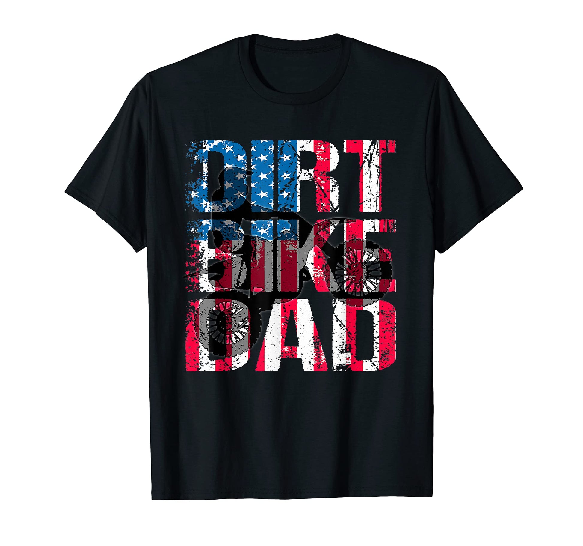 Mens Dirt Bike Dad American Flag T-Shirt - Casual Everyday Wear Men Women - T-Shirt, Sweatshirt, Hoodie