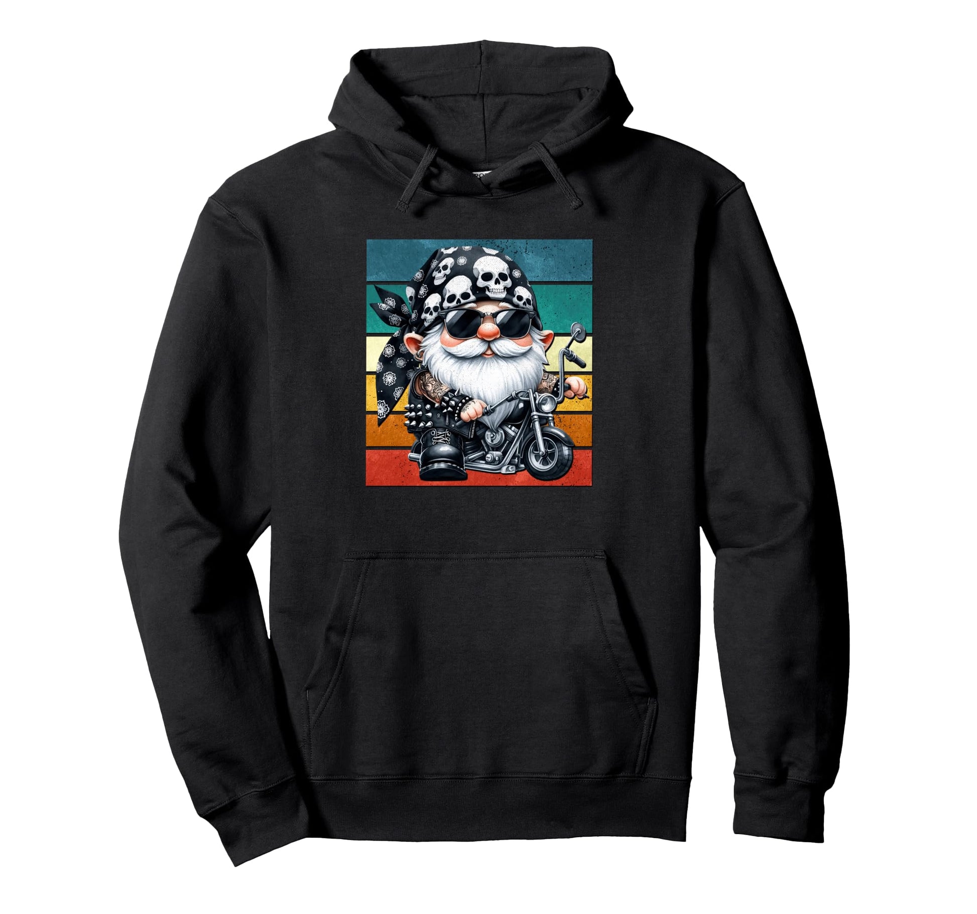 Motorcycle Grandpa Gnome Biker Dad Hoodie - Fun Novelty Design Men Women - T-Shirt, Sweatshirt, Hoodie