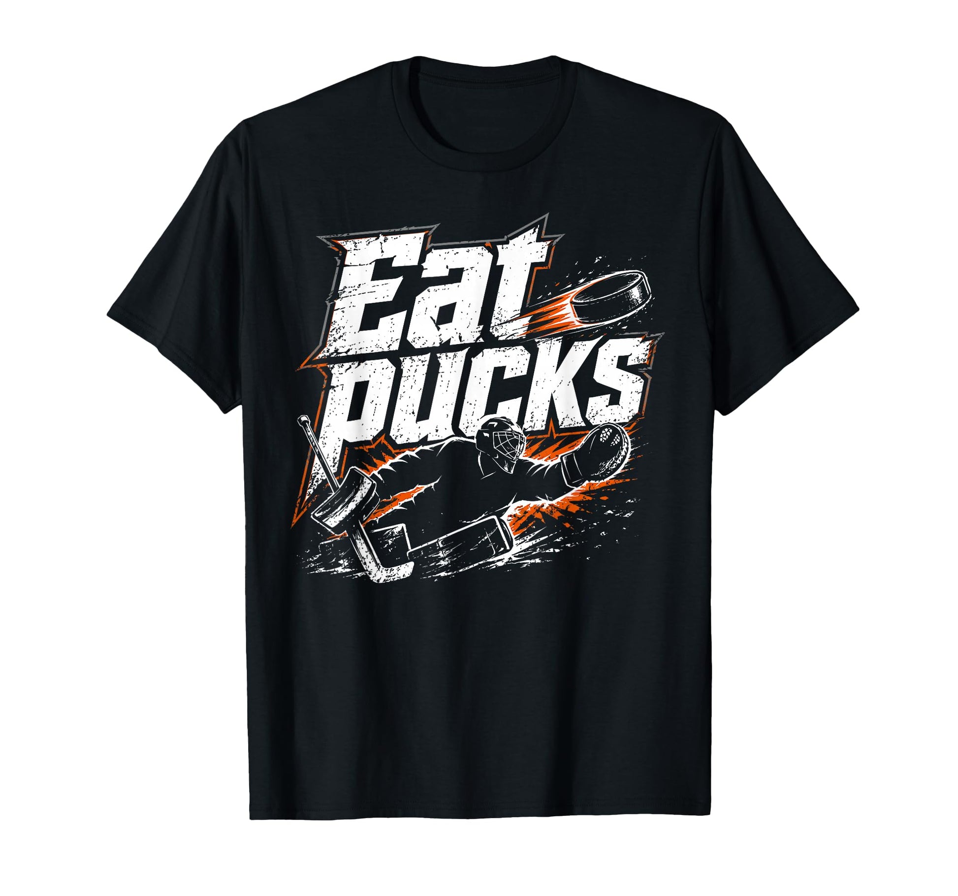 Ice Hockey Goalkeeper Pucks Goalie T-Shirt - Fun Novelty Design for Adults - T-Shirt, Sweatshirt, Hoodie