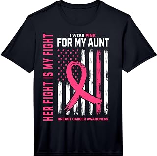 Her Fight is My Fight I Wear Pink Aunt Breast Cancer Flag Performance T-Shirt Unisex T-shirt, Sweatshirt, Hoodie, Long Sleeve Tee - T-Shirt, Sweatshirt, Hoodie