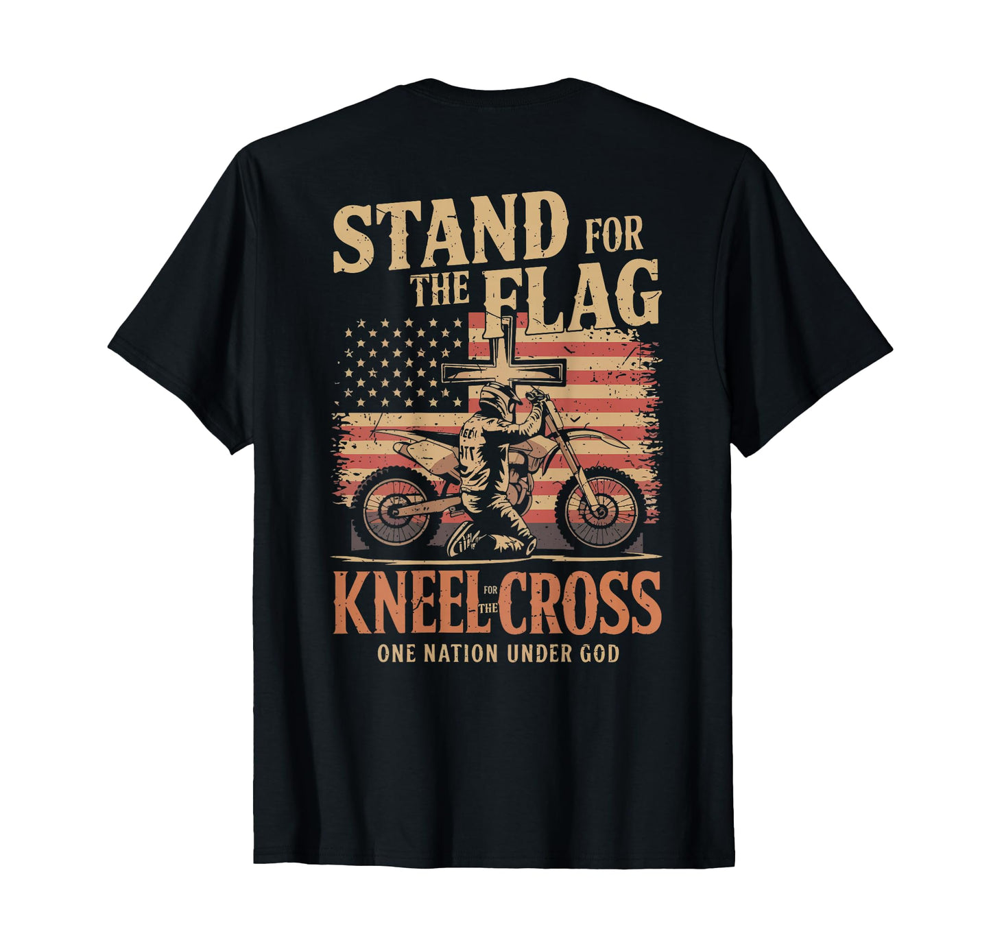 Stand Flag Kneel Cross Patriotic T-Shirt - Streetwear Style Men Women - T-Shirt, Sweatshirt, Hoodie