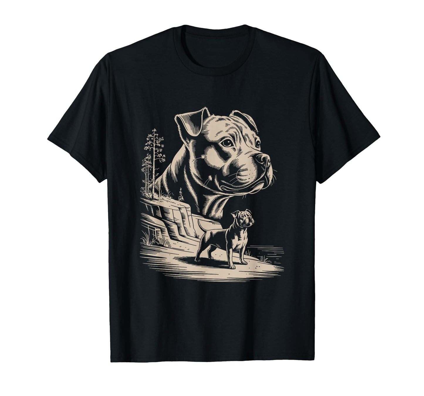 Mom Dad Staffordshire Bull Terrier Dog T-Shirt - Graphic Print Unisex - T-Shirt, Sweatshirt, Hoodie