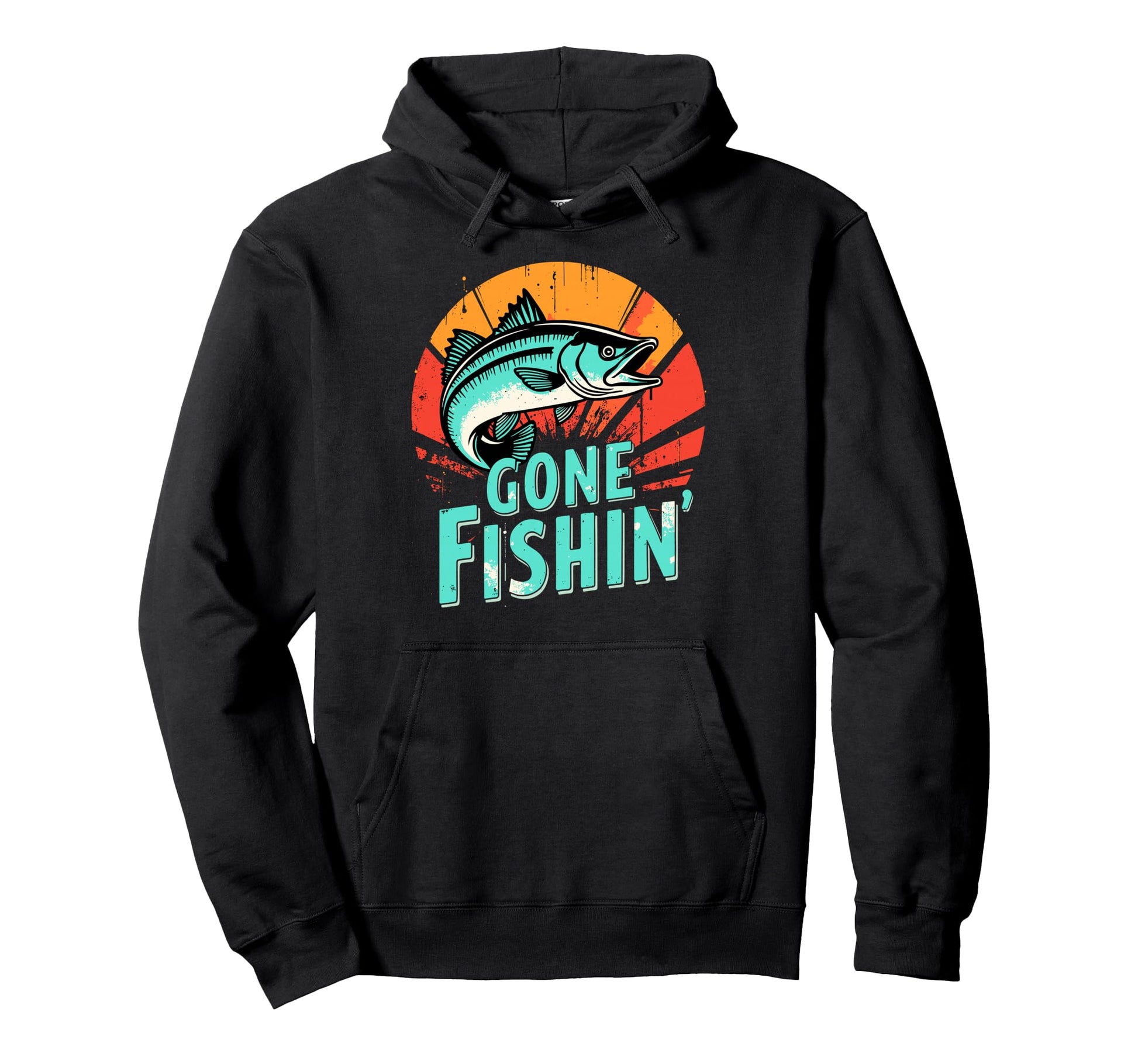 Bass Fisherman Gone Fishin Bass Hoodie - Streetwear Style Men Women - T-Shirt, Sweatshirt, Hoodie