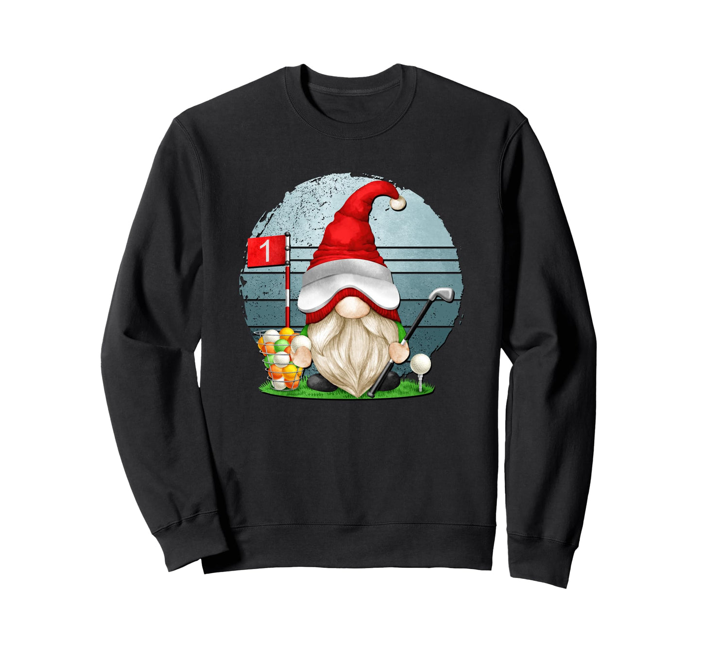Golfing Dad Golfer Gnome Sunset Golf Sweatshirt - Trendy Graphic for Adults - T-Shirt, Sweatshirt, Hoodie