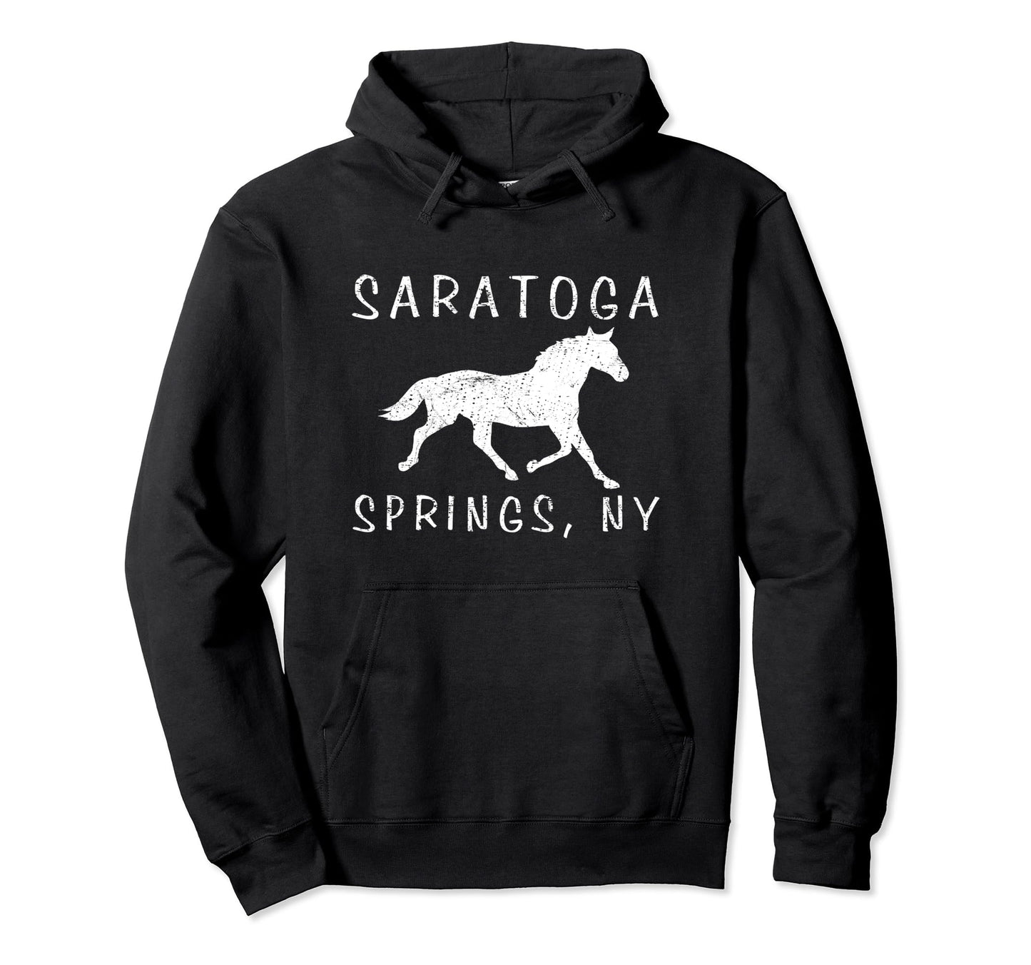 Saratoga Springs Ny Horse Racing Fun Pop Hoodie - Graphic Print Unisex - T-Shirt, Sweatshirt, Hoodie