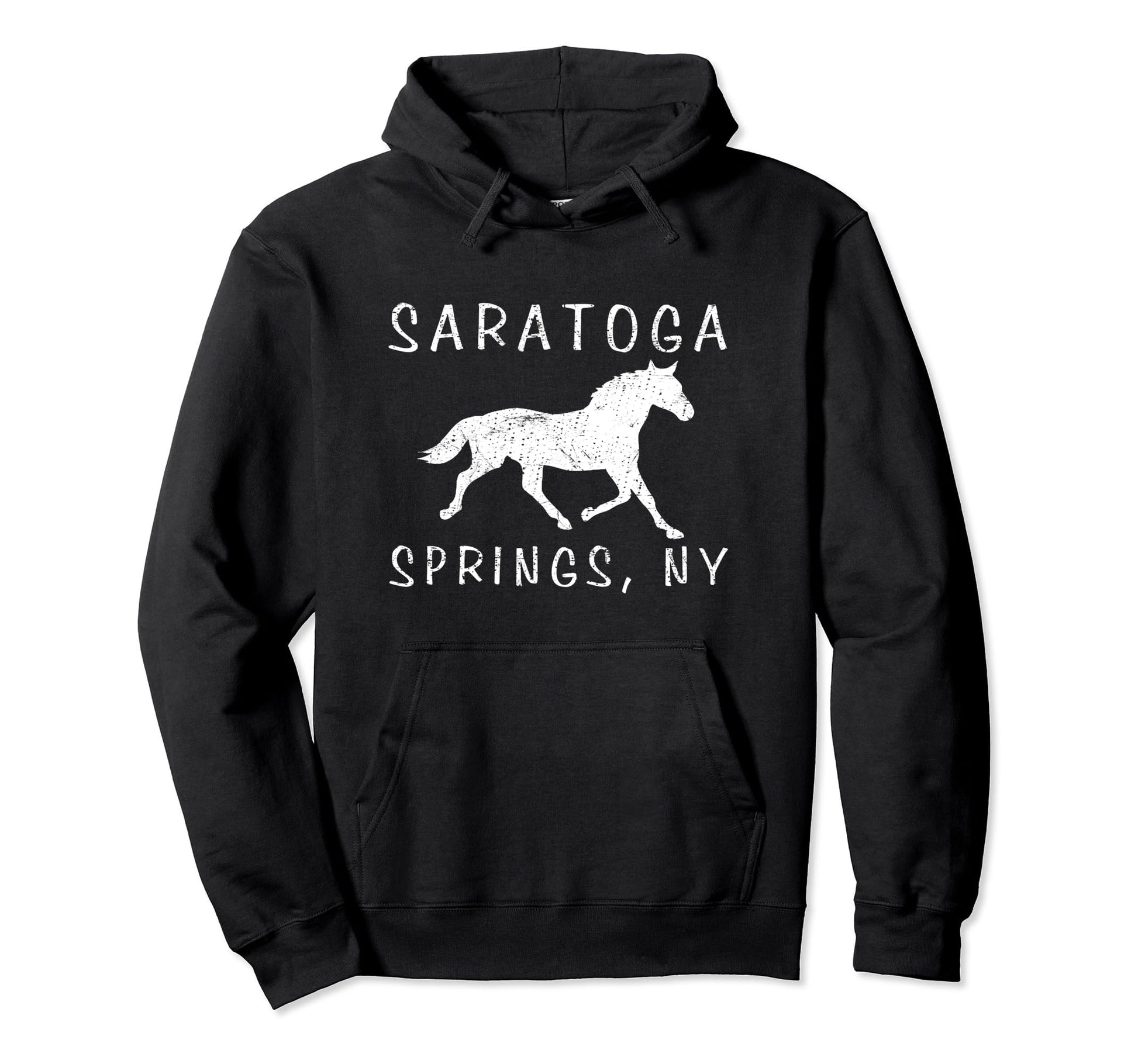 Saratoga Springs Ny Horse Racing Fun Pop Hoodie - Graphic Print Unisex - T-Shirt, Sweatshirt, Hoodie