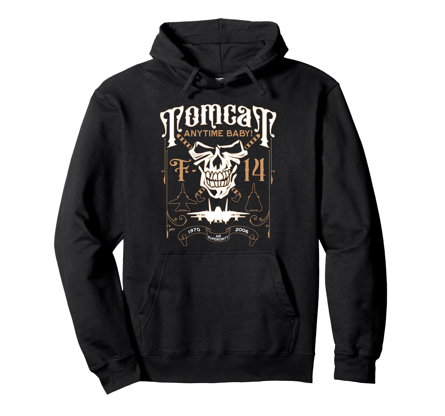 F 14 Tomcat Military Fighter Jet Skull Hoodie - Graphic Print Men Women - T-Shirt, Sweatshirt, Hoodie
