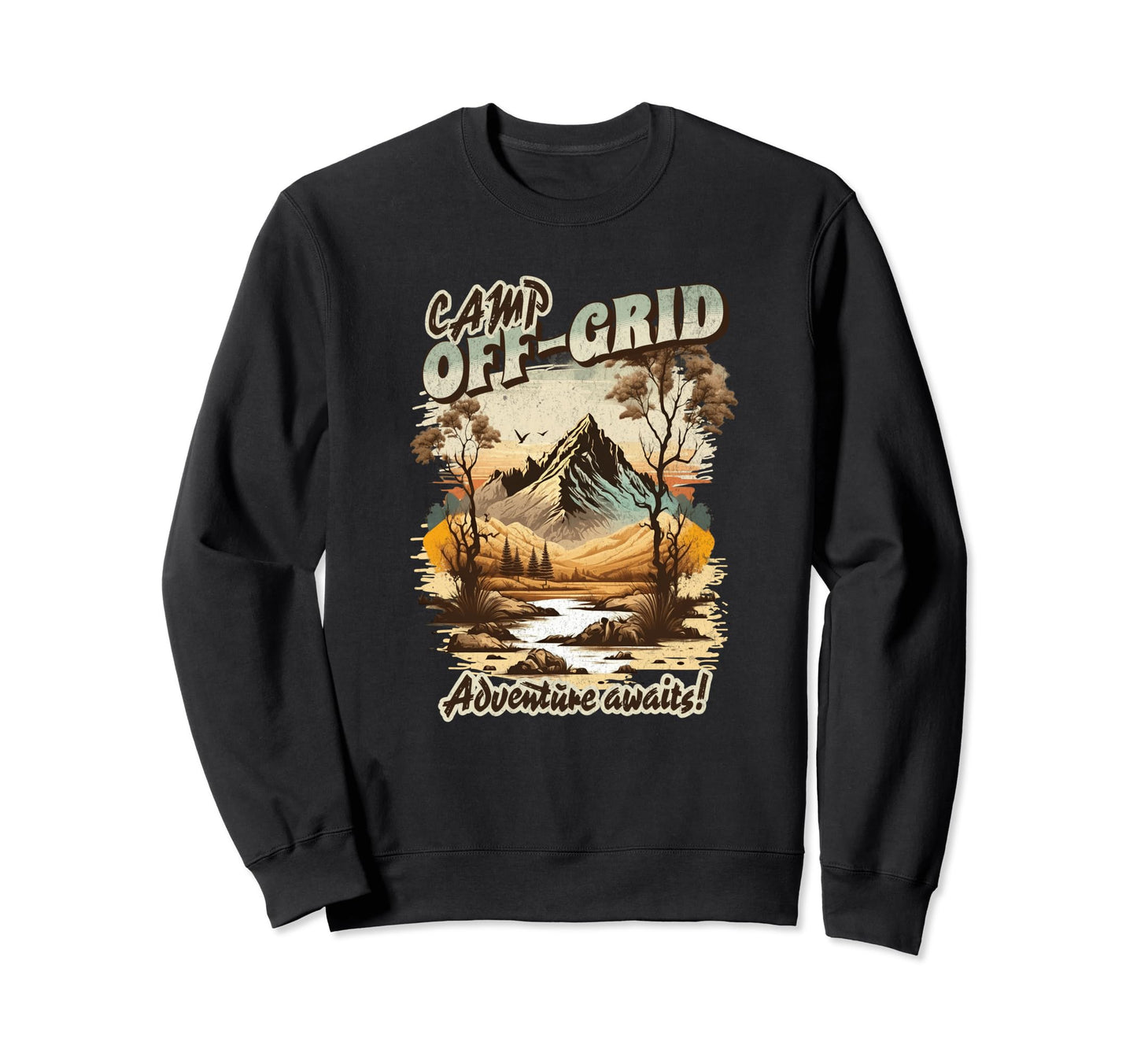 Camping Off Grid Nature Sweatshirt - Minimalist Print for Adults - T-Shirt, Sweatshirt, Hoodie