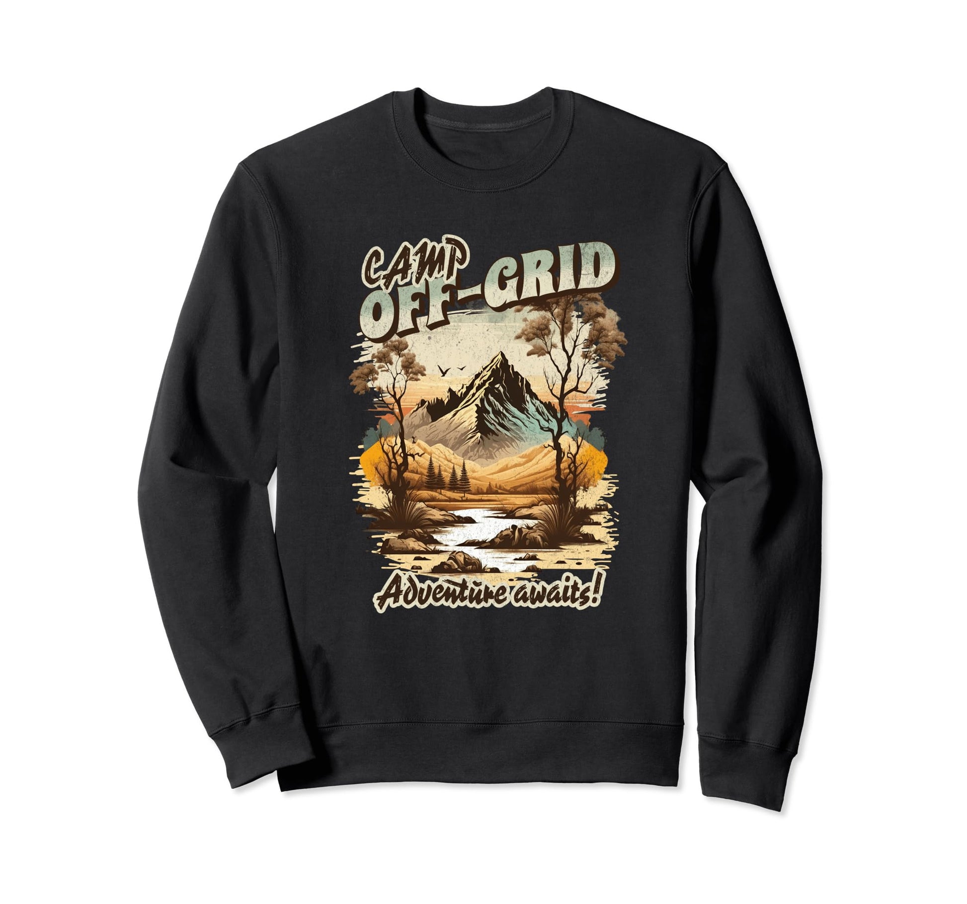 Camping Off Grid Nature Sweatshirt - Minimalist Print for Adults - T-Shirt, Sweatshirt, Hoodie