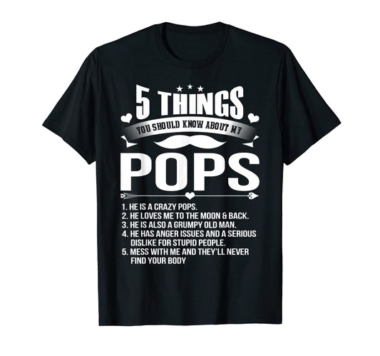 5 Things You Should Know About My T-Shirt - Fun Novelty Design for Adults - T-Shirt, Sweatshirt, Hoodie