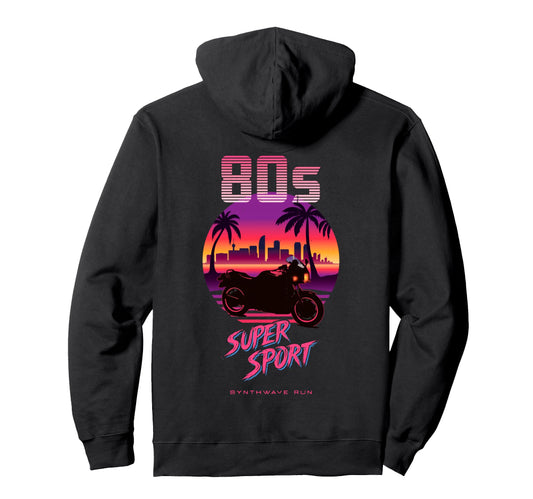 80S Supersport Synthwave Motorcycle Hoodie - Streetwear Style Men Women - T-Shirt, Sweatshirt, Hoodie