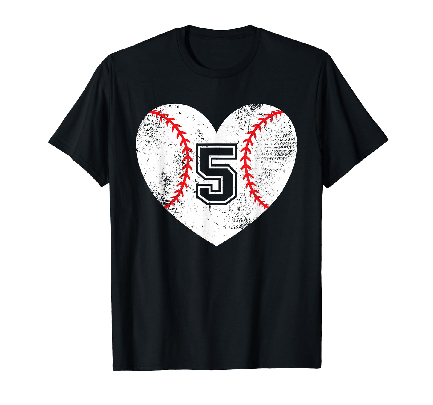 Baseball Heart Player 5 Baseball Mom Dad T-Shirt - Novelty Apparel Unisex - T-Shirt, Sweatshirt, Hoodie