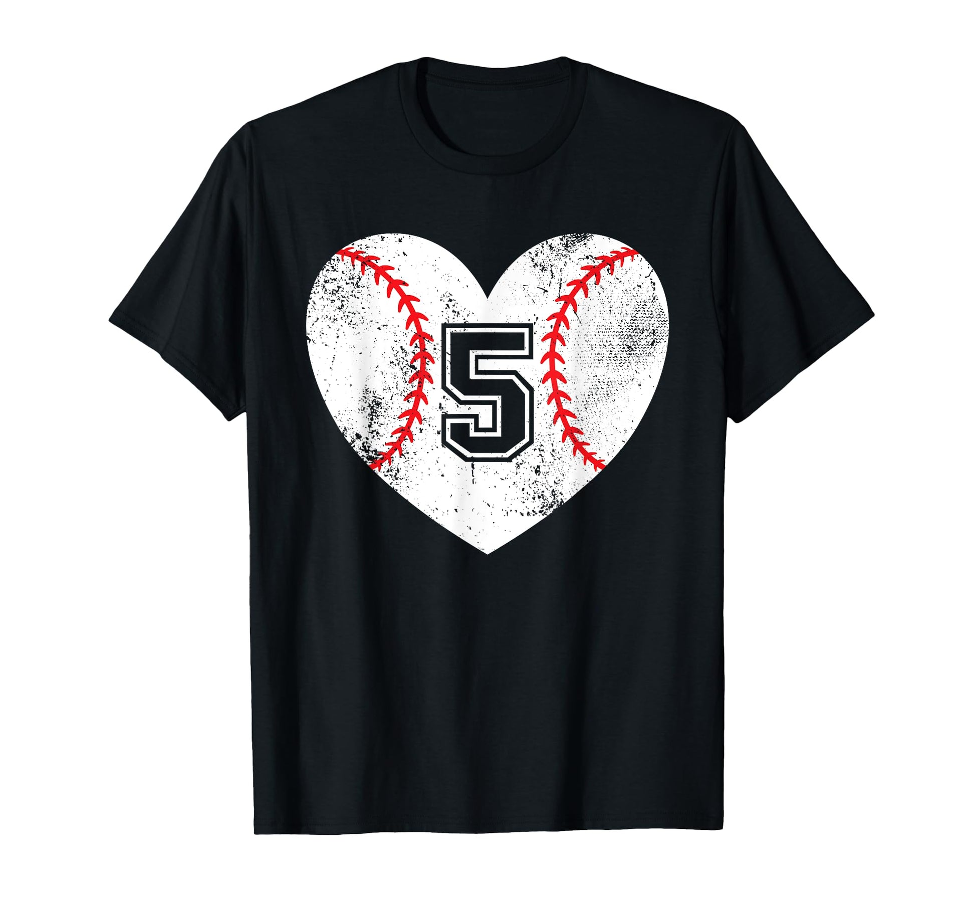 Baseball Heart Player 5 Baseball Mom Dad T-Shirt - Novelty Apparel Unisex - T-Shirt, Sweatshirt, Hoodie