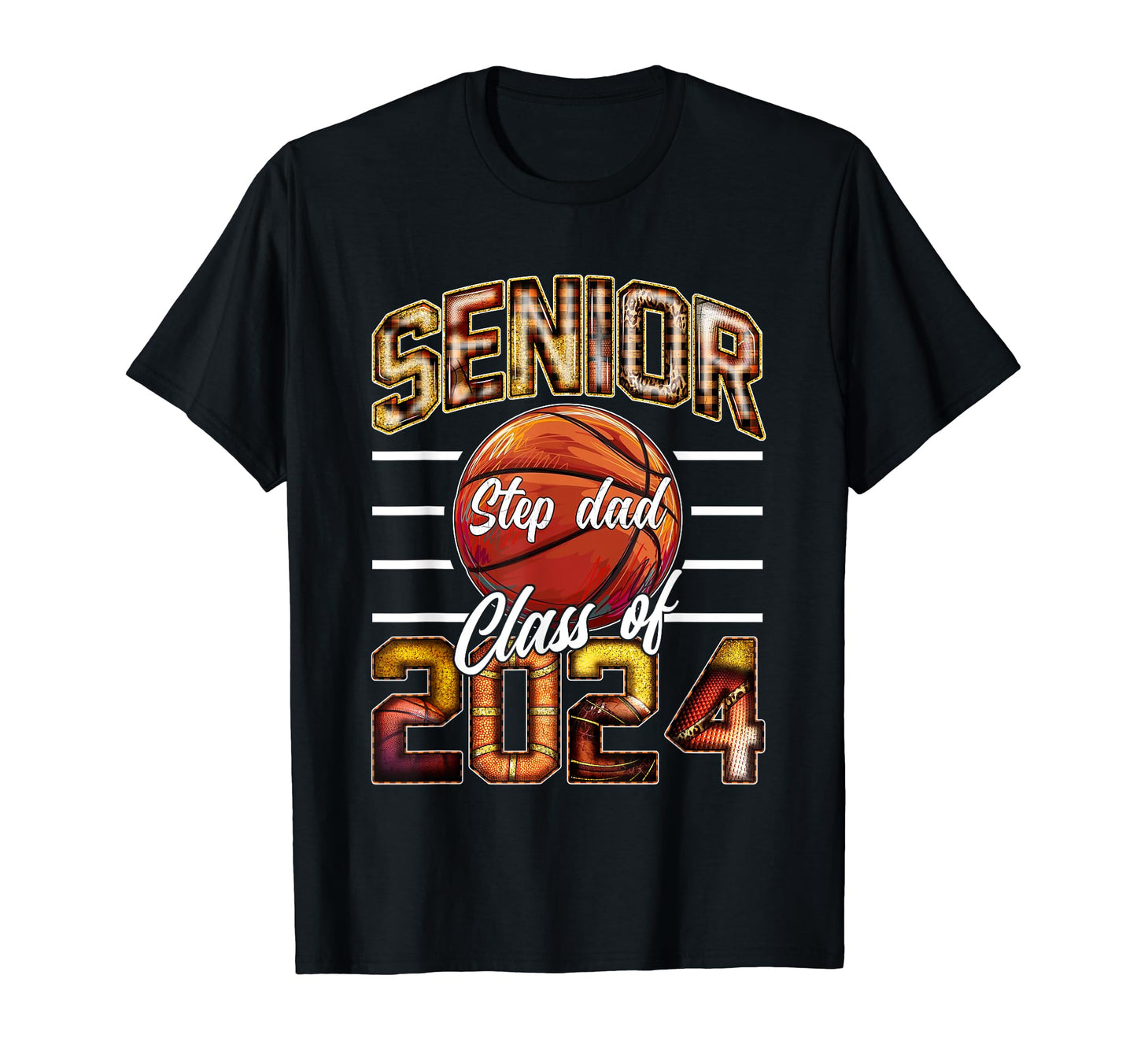 Senior Step Dad Class 2024 Parent T-Shirt - Trendy Graphic for Adults - T-Shirt, Sweatshirt, Hoodie