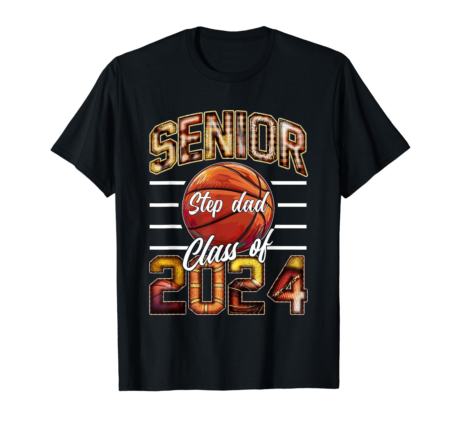Senior Step Dad Class 2024 Parent T-Shirt - Trendy Graphic for Adults - T-Shirt, Sweatshirt, Hoodie
