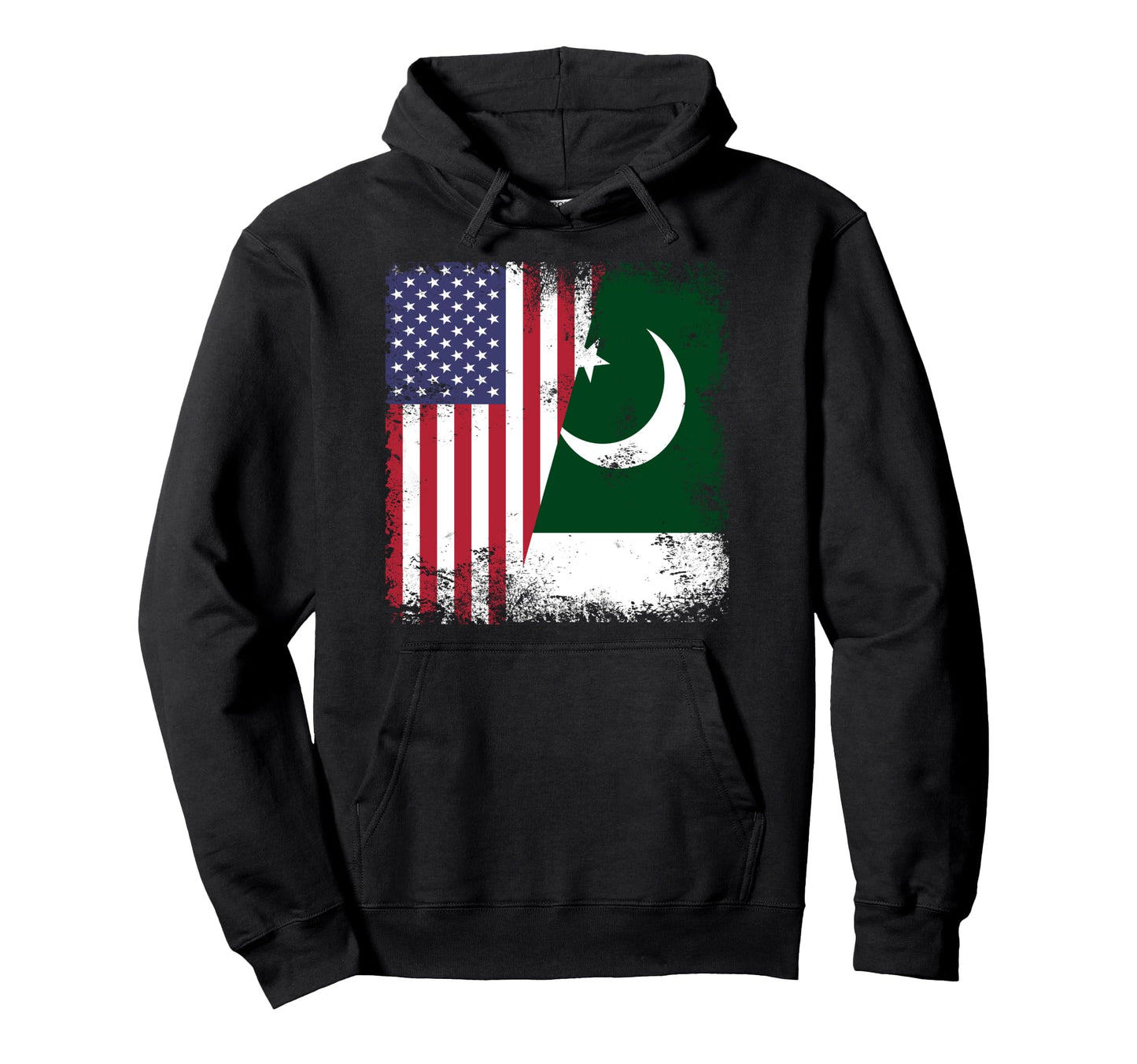 Half Pakistani Flag Pakistan Usa Gift Hoodie - Streetwear Style Men Women - T-Shirt, Sweatshirt, Hoodie