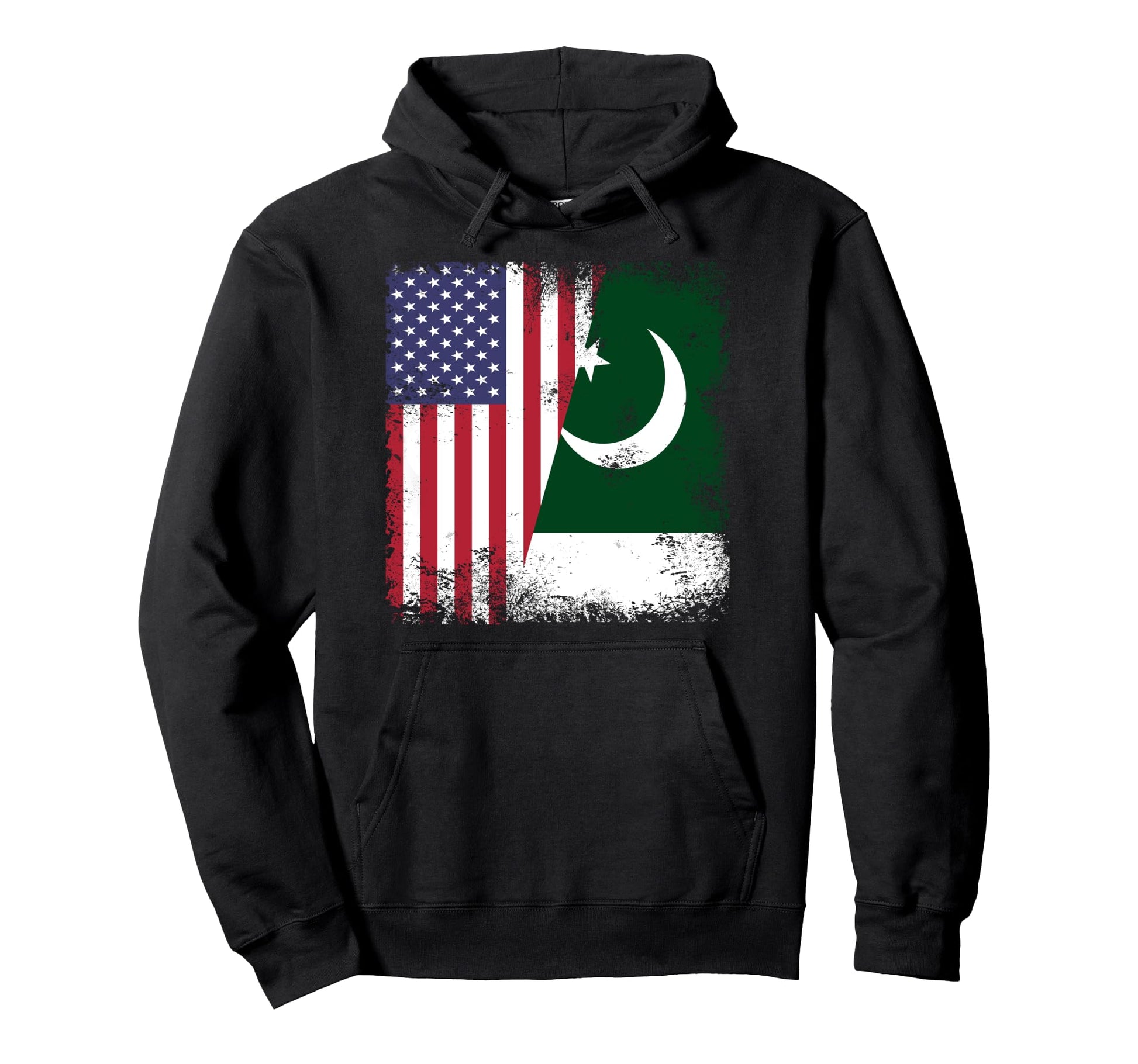 Half Pakistani Flag Pakistan Usa Gift Hoodie - Streetwear Style Men Women - T-Shirt, Sweatshirt, Hoodie