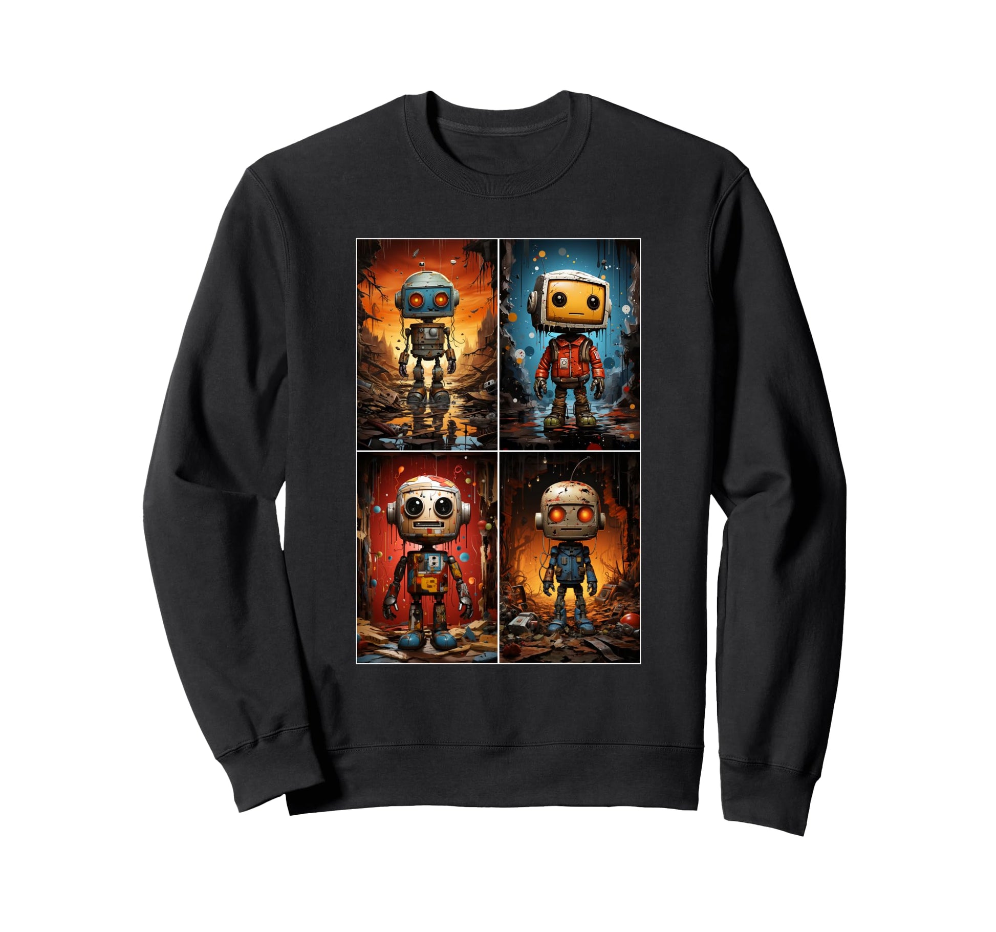 Robot Pop Art Geek Robotics Colorful Sweatshirt - Fun Novelty Design Unisex - T-Shirt, Sweatshirt, Hoodie