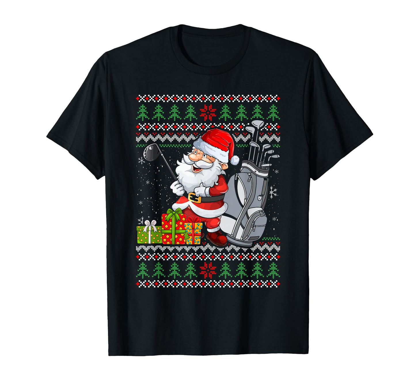 Golf Ugly Santa Claus Golfer Golfing Dad T-Shirt - Novelty Apparel Unisex - T-Shirt, Sweatshirt, Hoodie