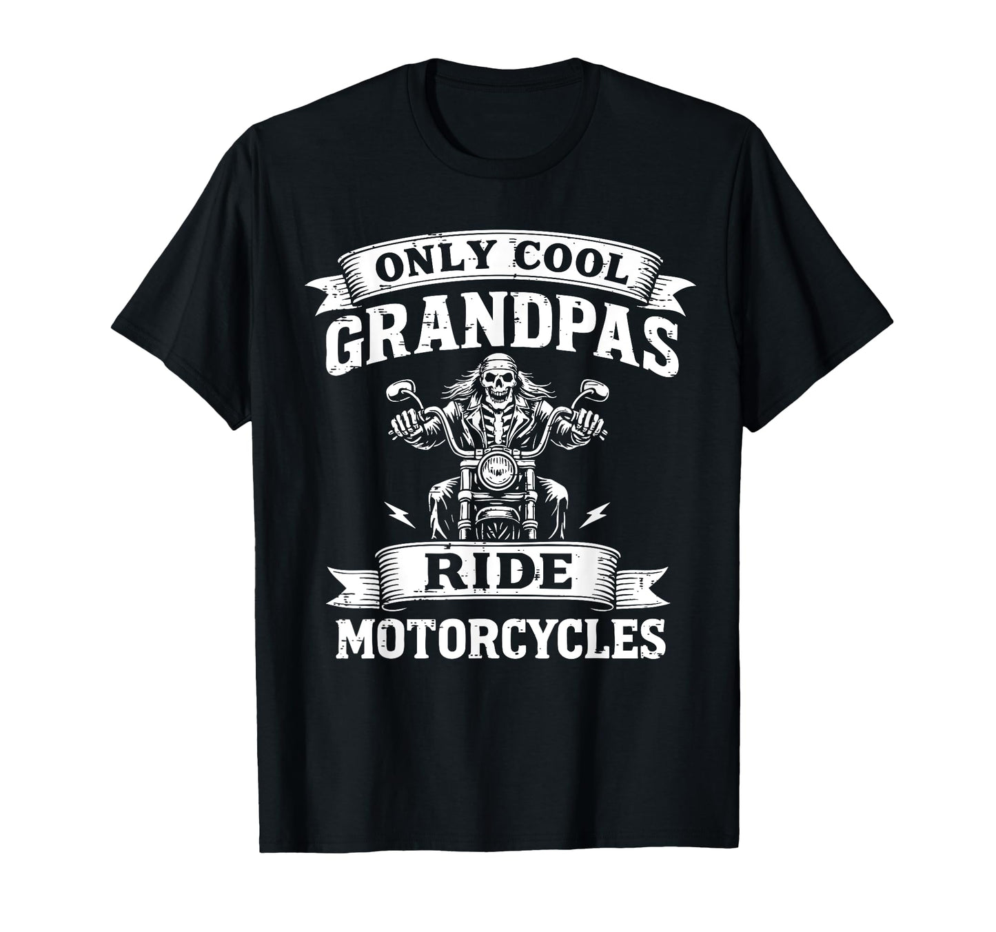 Only Grandpas Ride Motorcycles Bike T-Shirt - Aesthetic Graphic Unisex - T-Shirt, Sweatshirt, Hoodie