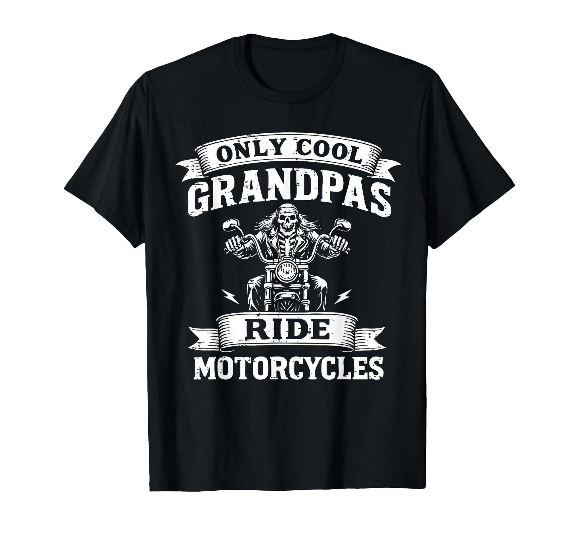 Only Grandpas Ride Motorcycles Bike T-Shirt - Aesthetic Graphic Unisex - T-Shirt, Sweatshirt, Hoodie
